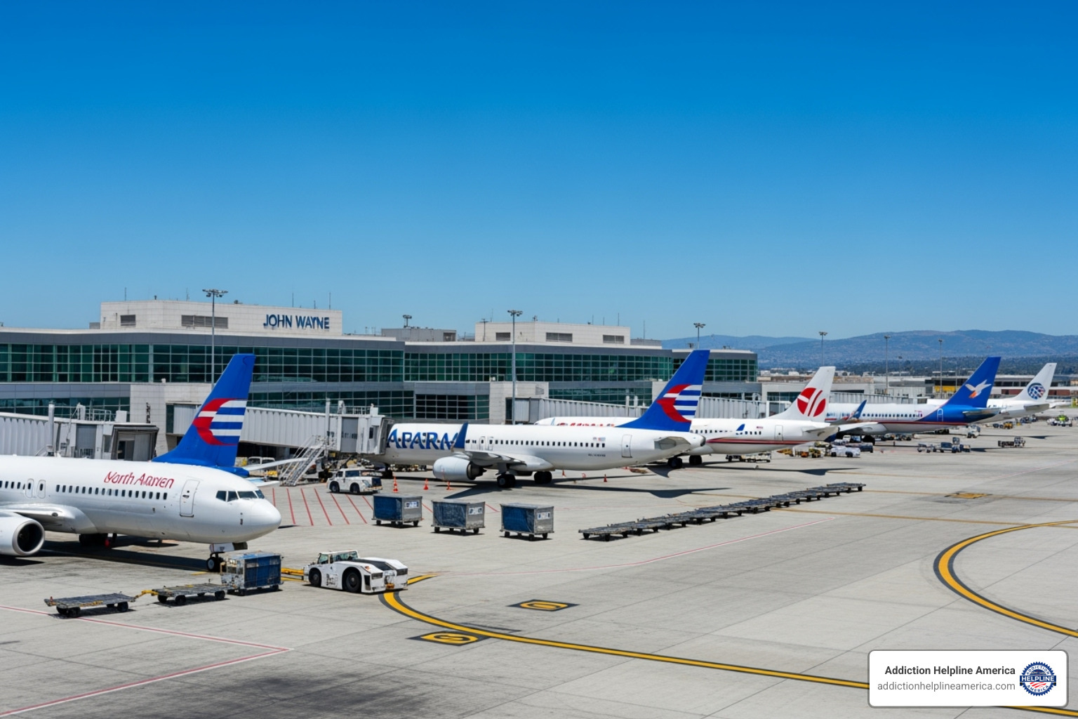 John Wayne Airport terminal with airplanes outside - Addiction recovery Costa Mesa John Wayne Airport terminal with airplanes outside - Addiction recovery Costa Mesa