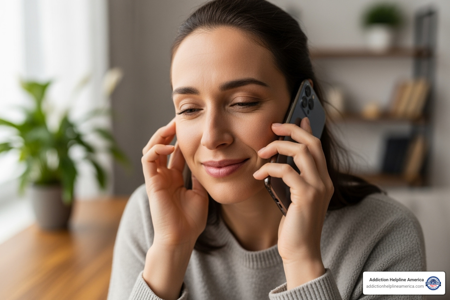 person on the phone looking relieved - Holistic rehab Costa Mesa person on the phone looking relieved - Holistic rehab Costa Mesa
