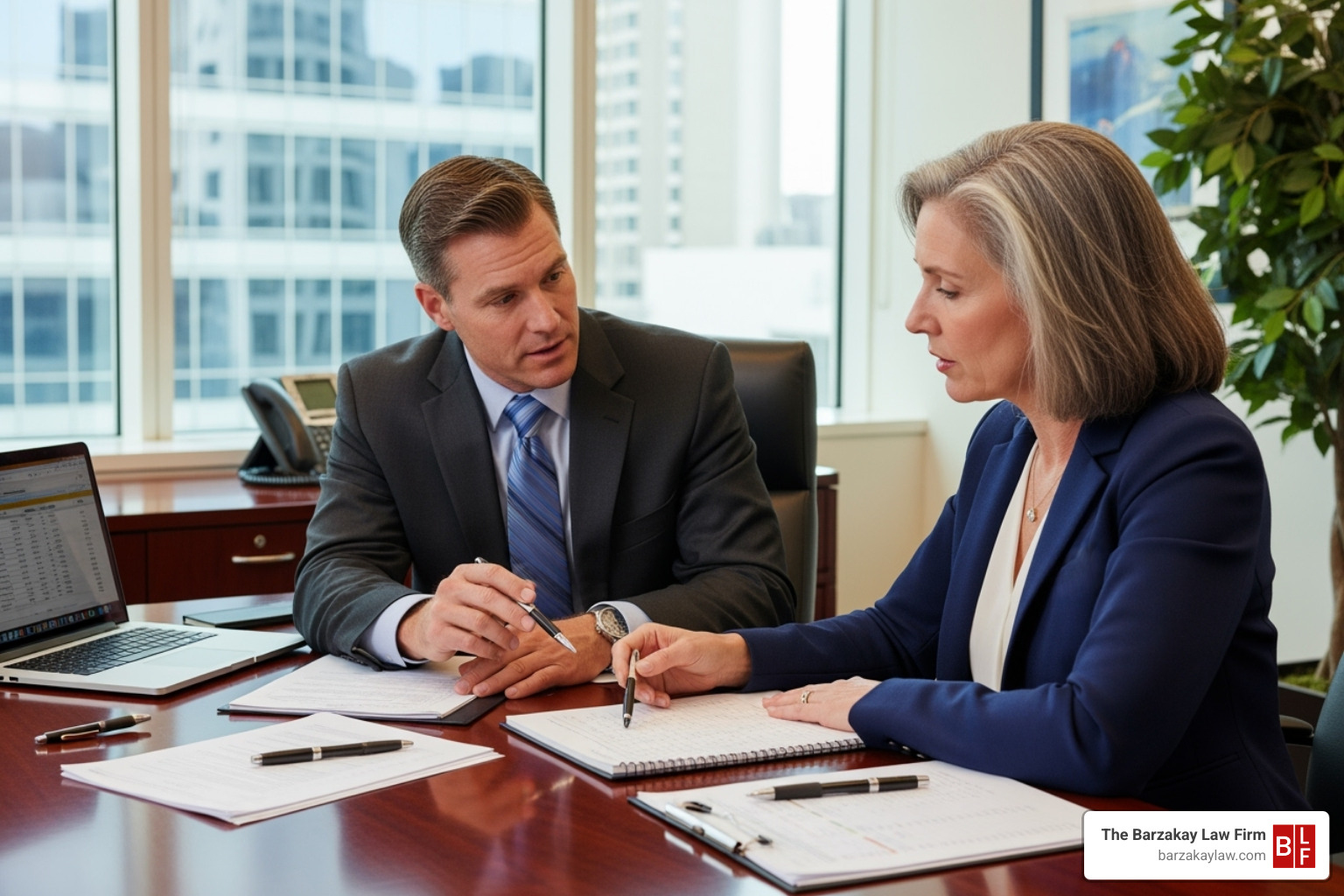 person reviewing financial documents with a lawyer - car accident wrongful death