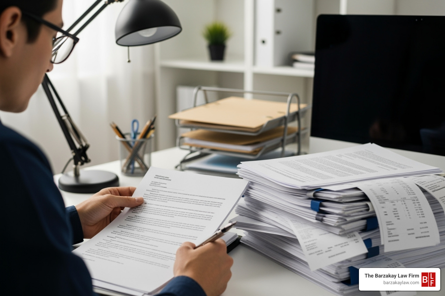 person reviewing legal documents and medical bills - motorcycle personal injury person reviewing legal documents and medical bills - motorcycle personal injury