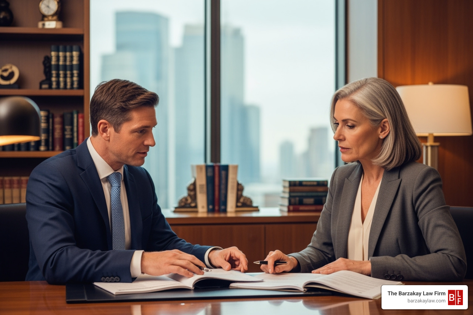 lawyer meeting with a client in an office setting - truck accident lawyer near me fort lauderdale