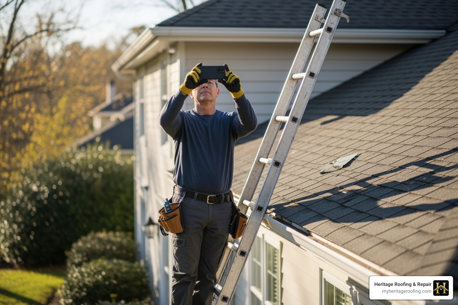 homeowner taking photos of roof damage - filing a homeowners insurance claim for roof damage homeowner taking photos of roof damage - filing a homeowners insurance claim for roof damage