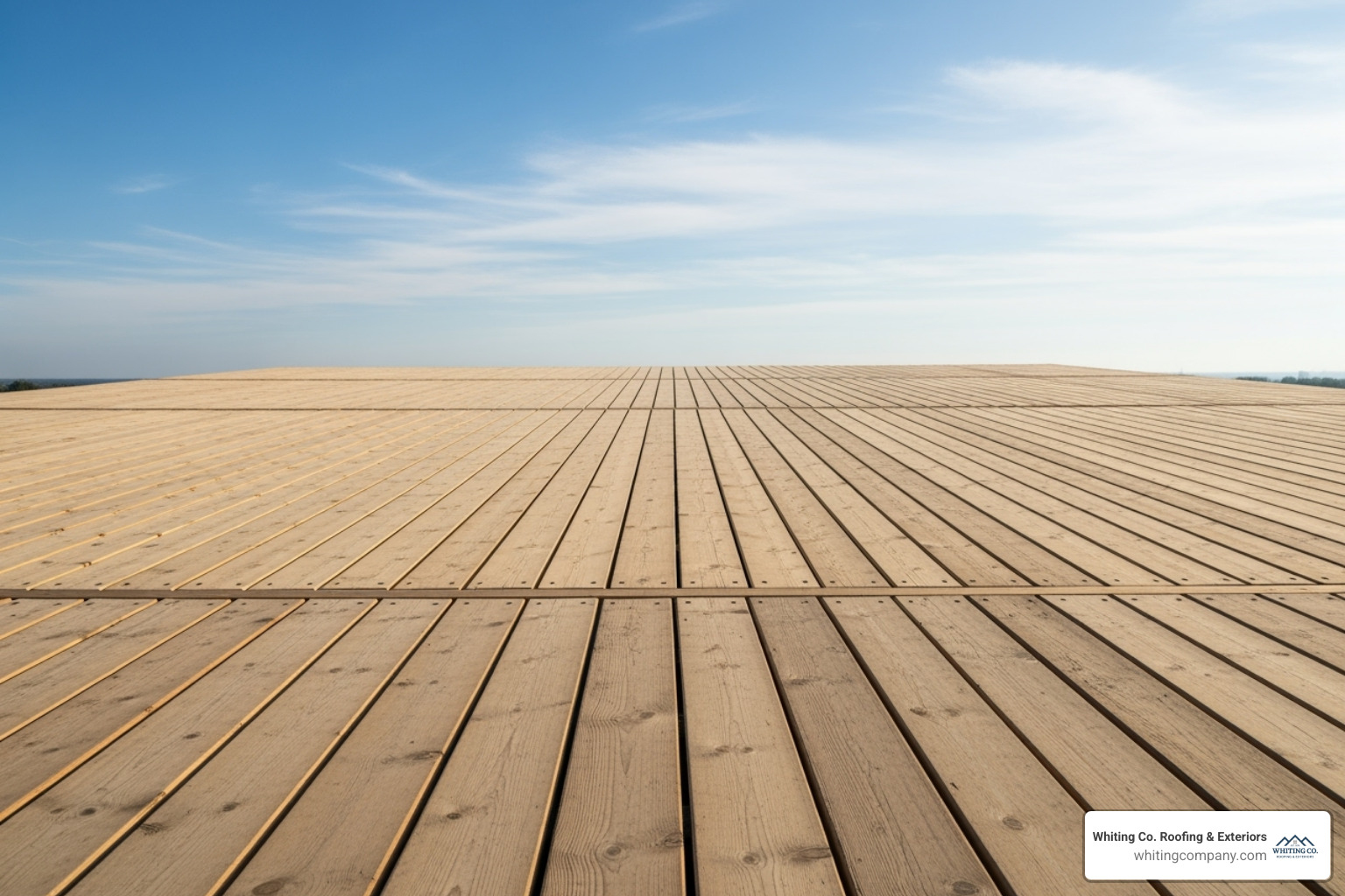 clean, repaired roof deck ready for underlayment - asphalt shingle roof installation
