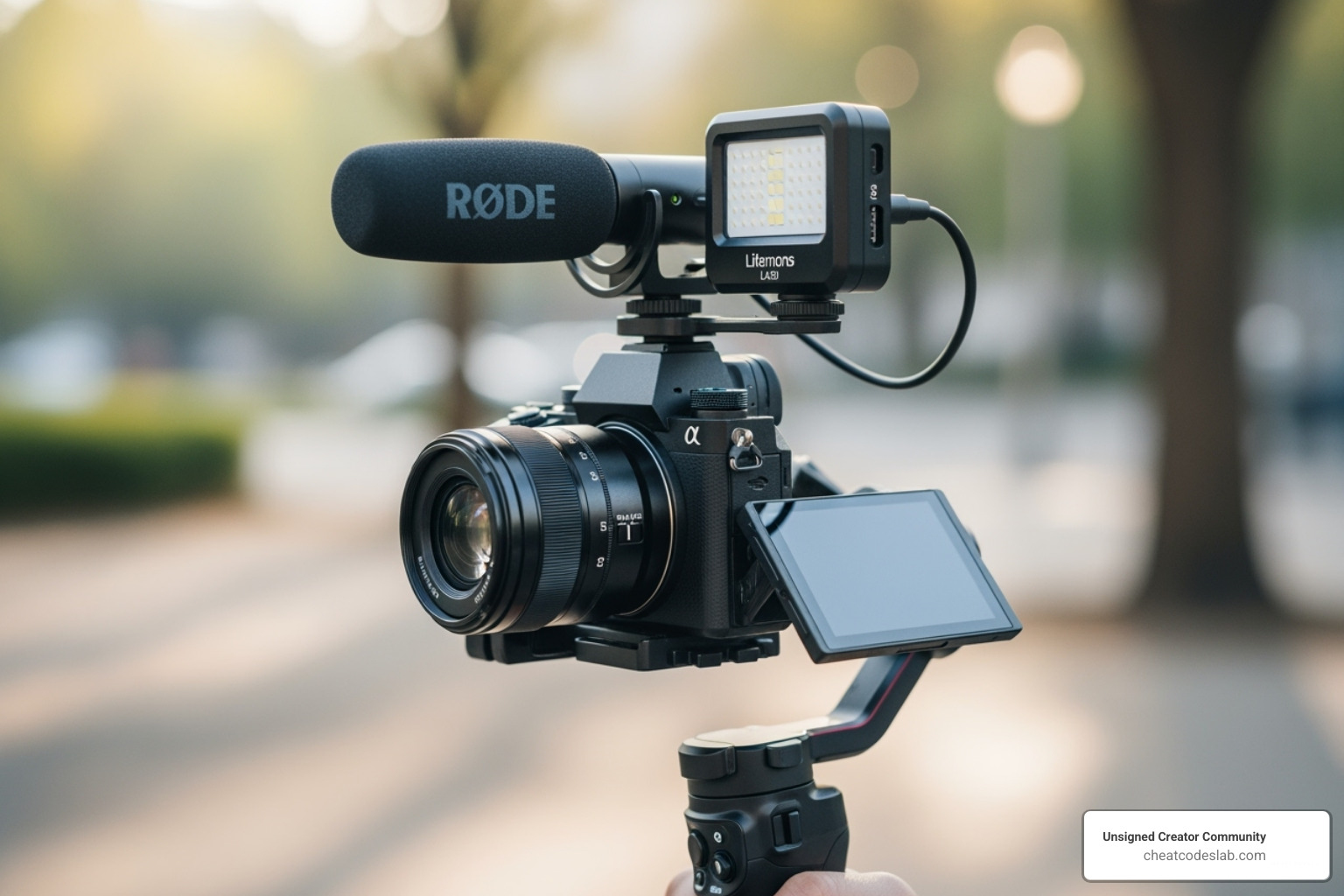 A vlogger-style setup with a camera on a gimbal - Best camera for events