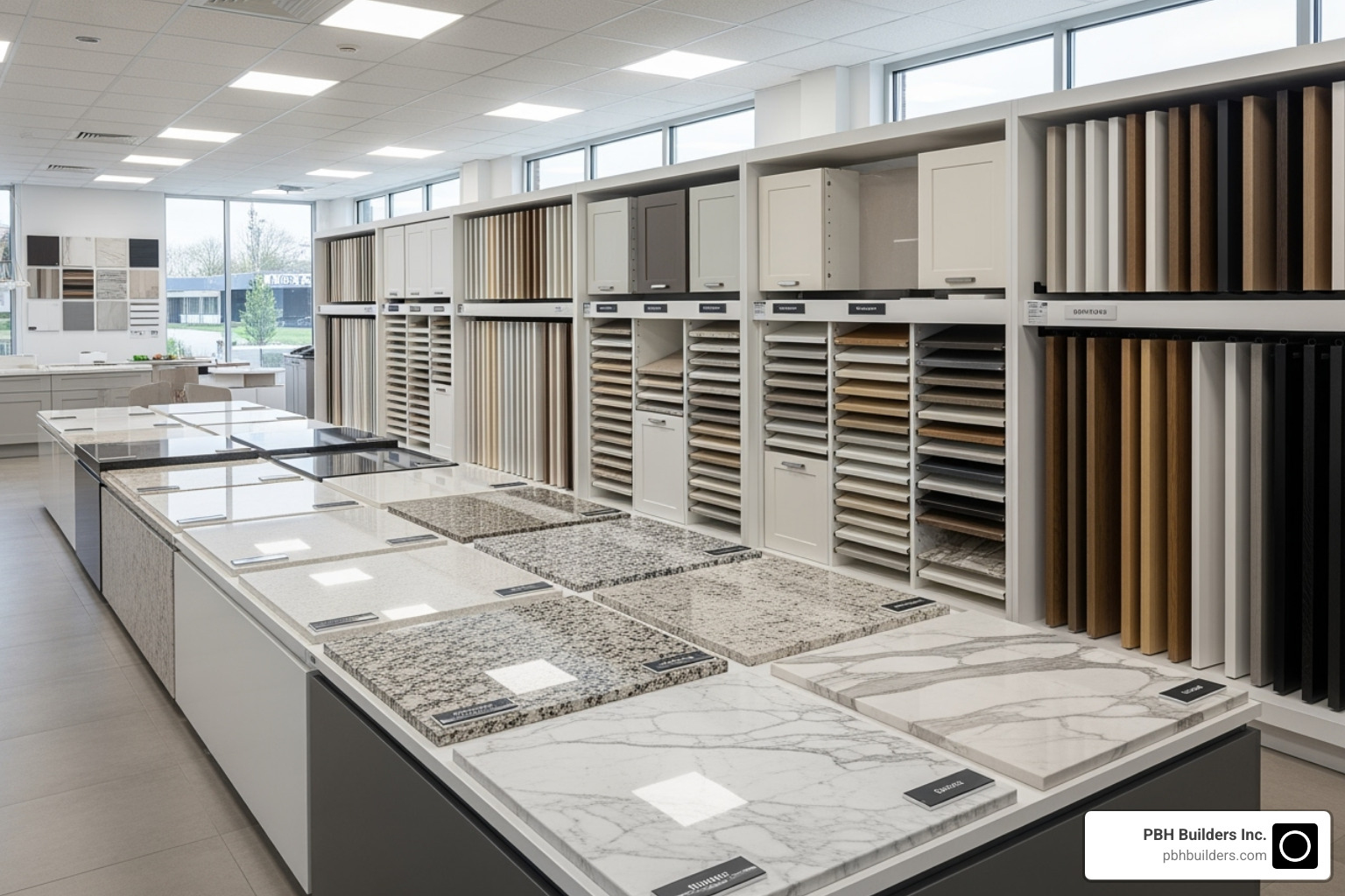 kitchen material selection showroom with various countertop and cabinet samples - kitchen remodel contractors san diego kitchen material selection showroom with various countertop and cabinet samples - kitchen remodel contractors san diego