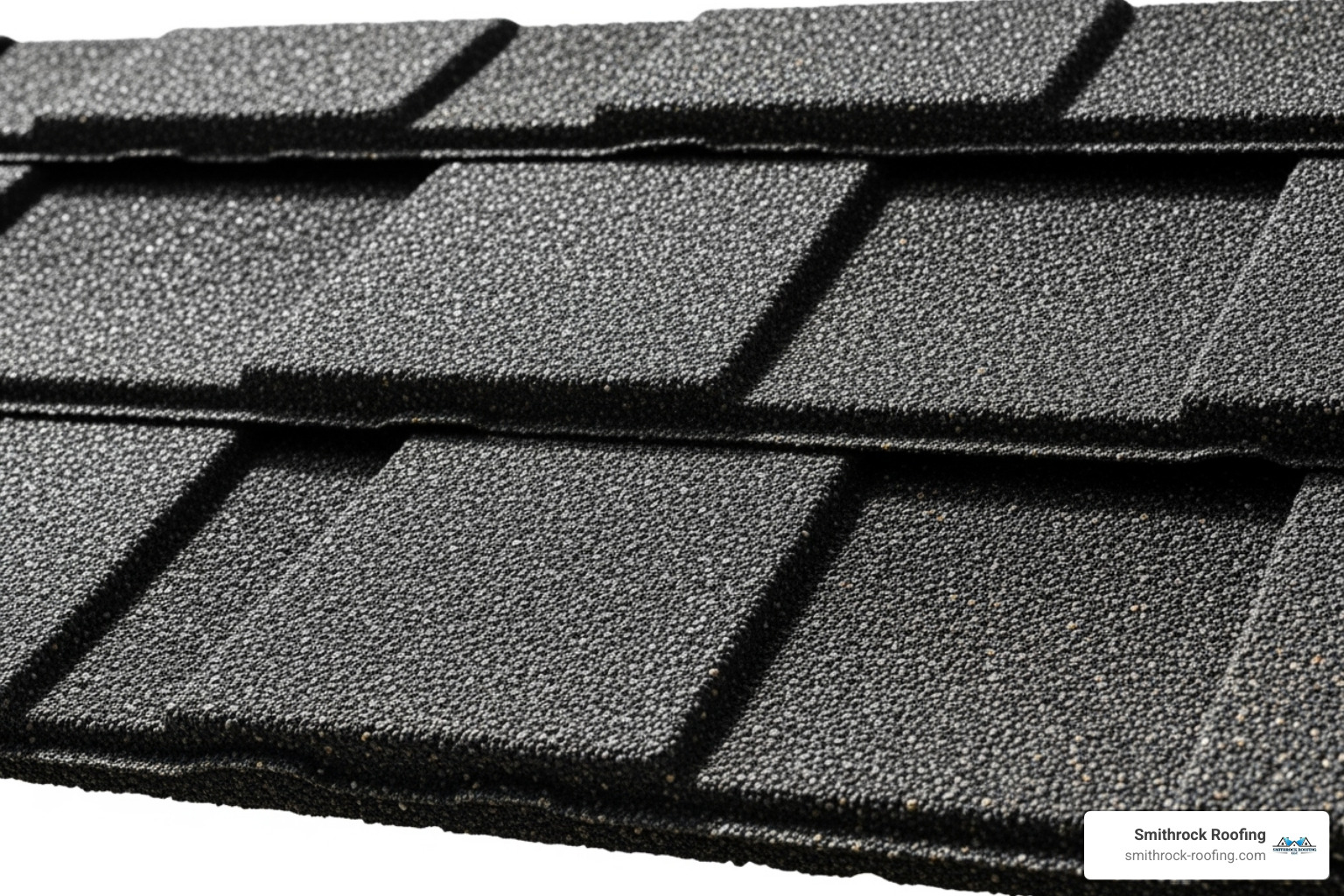 A close-up on a dimensional architectural shingle, showing its texture and layers - High Point roof shingles