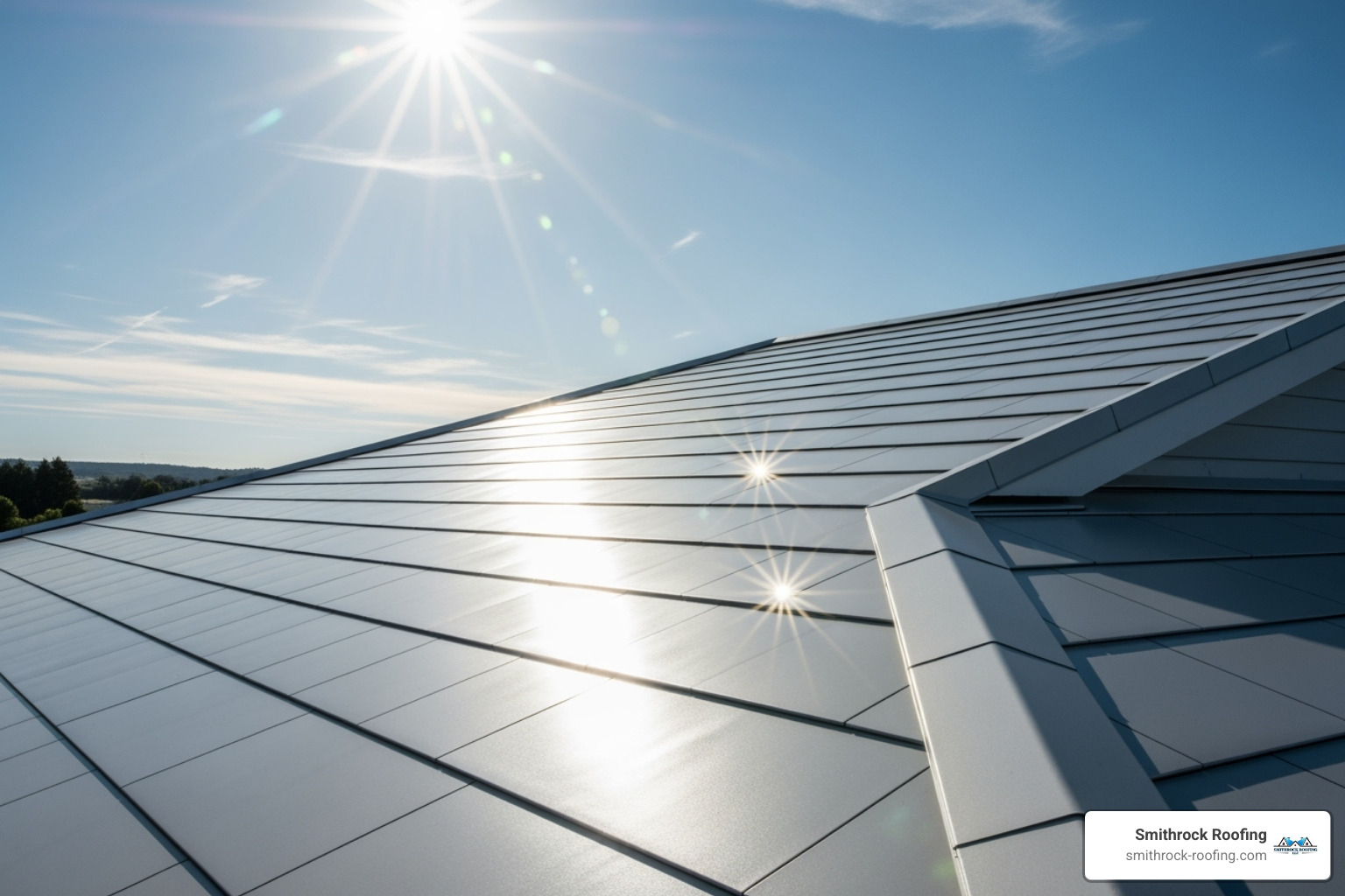 A diagram illustrating how cool roof shingles reflect solar radiation - High Point roof shingles