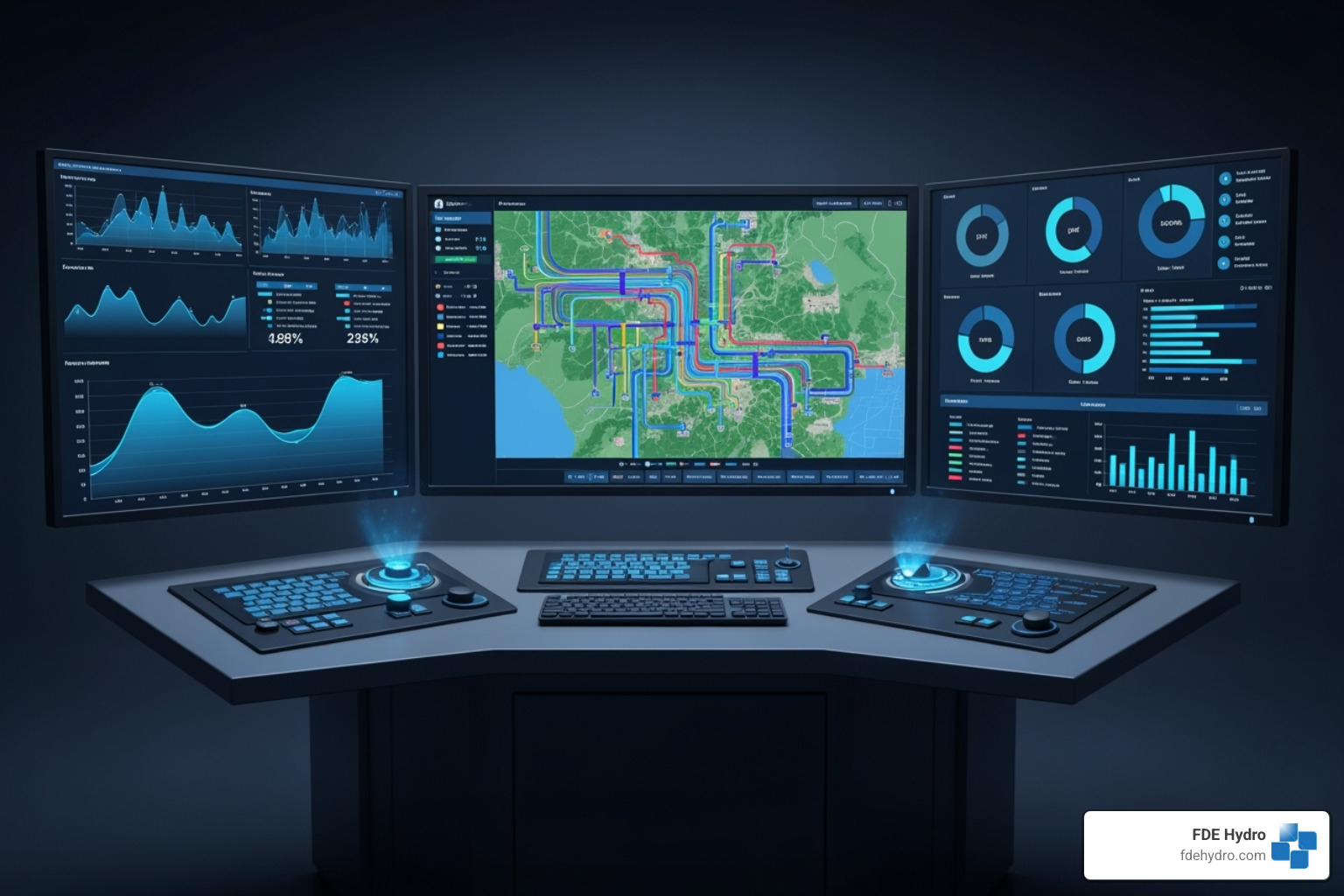modern SCADA control panel dashboard - water control solutions