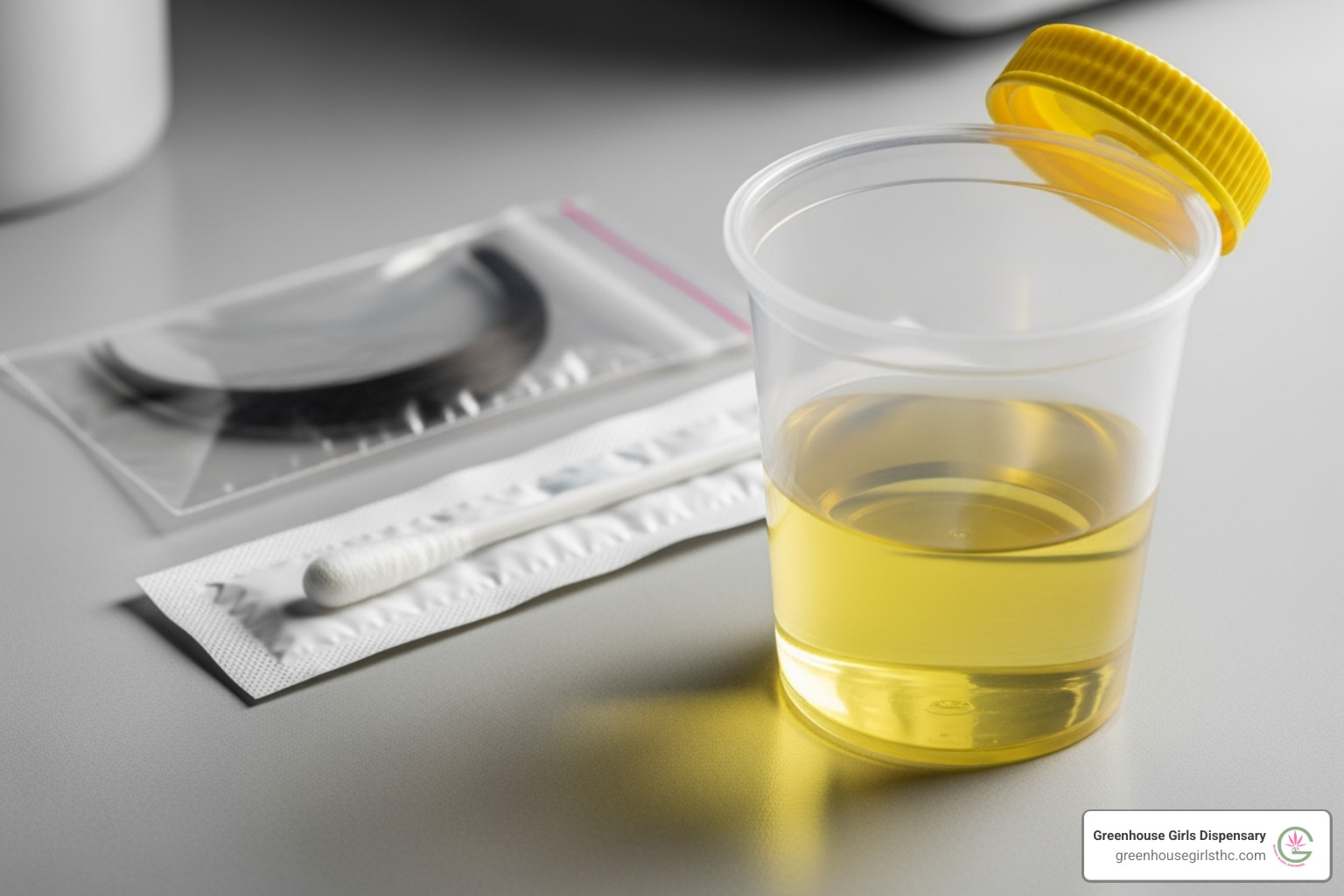 Image of different drug testing methods like a urine cup, saliva swab, and hair sample - best detox drink for delta 8
