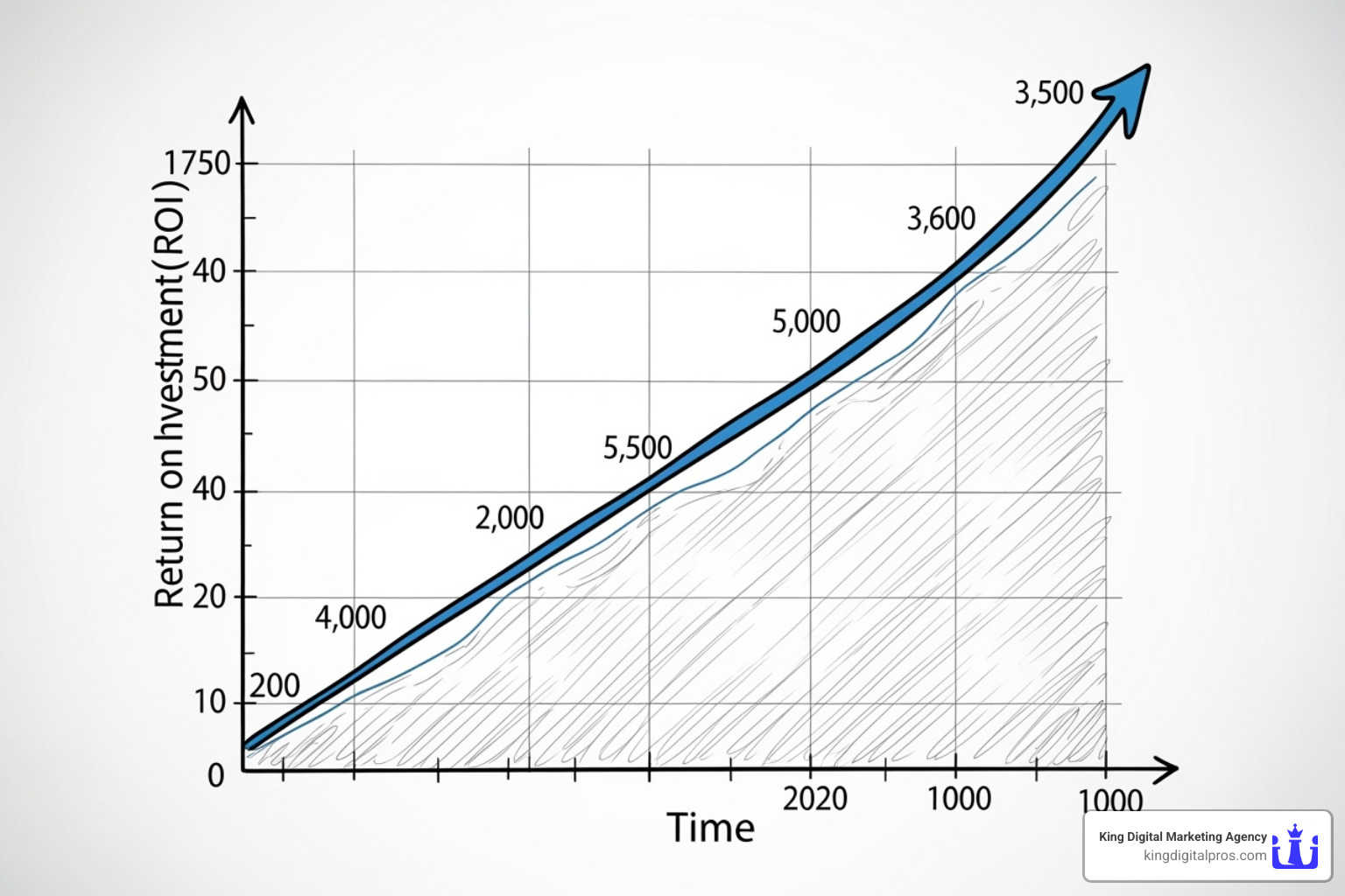 graph showing increasing ROI over time from a marketing campaign - Geofencing advertising cost