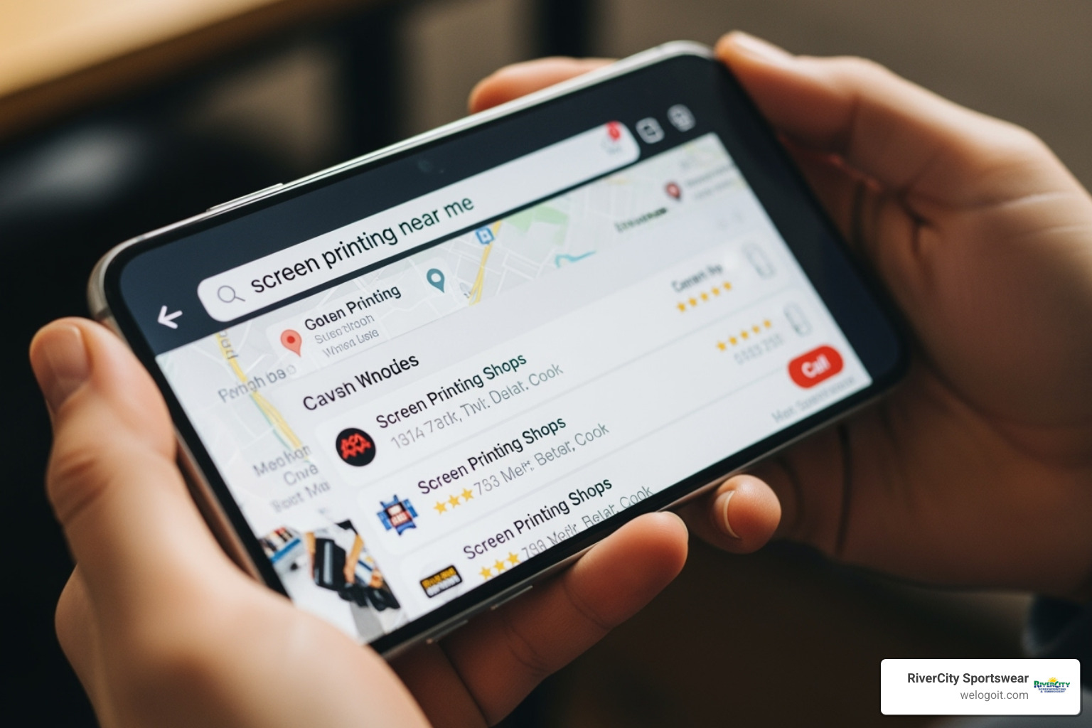 person searching on phone for "screen printing near me" - screen printing near me person searching on phone for "screen printing near me" - screen printing near me