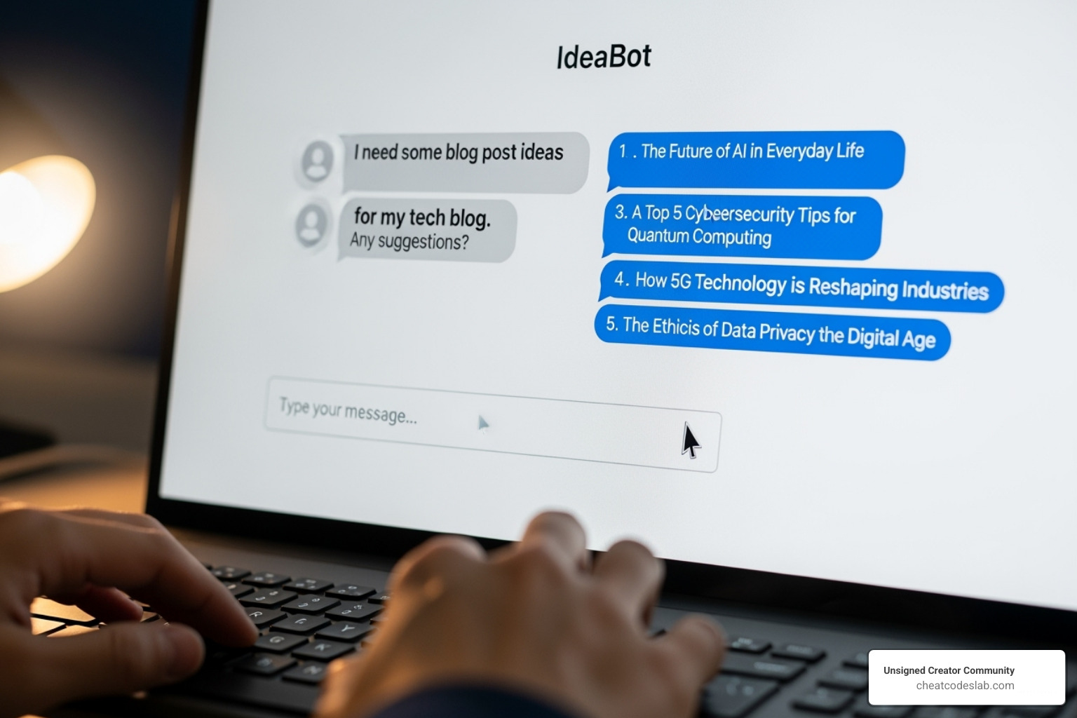chatbot conversation generating blog ideas - best free ai writing software