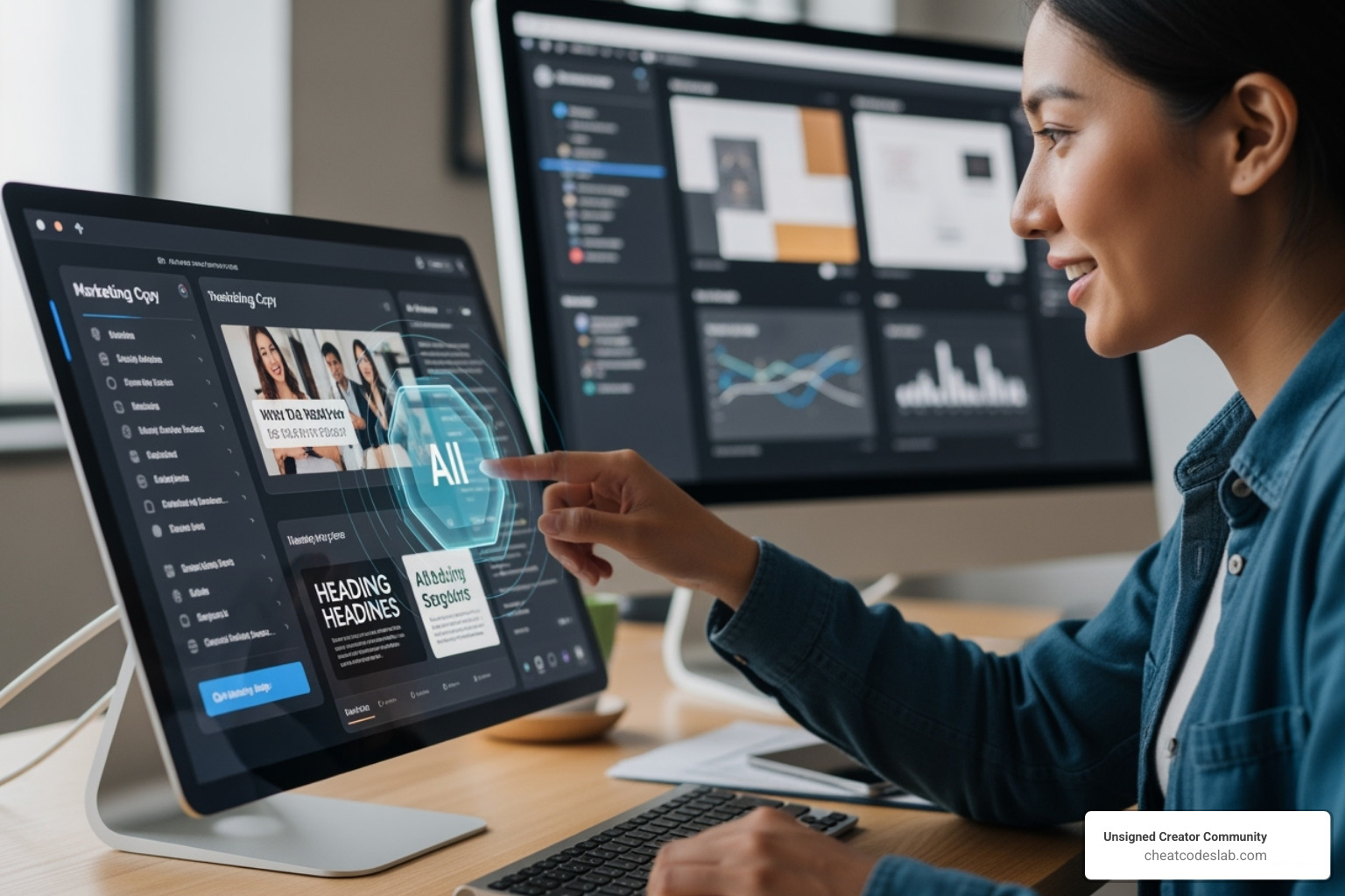 AI assistant generating marketing copy - best free ai writing software