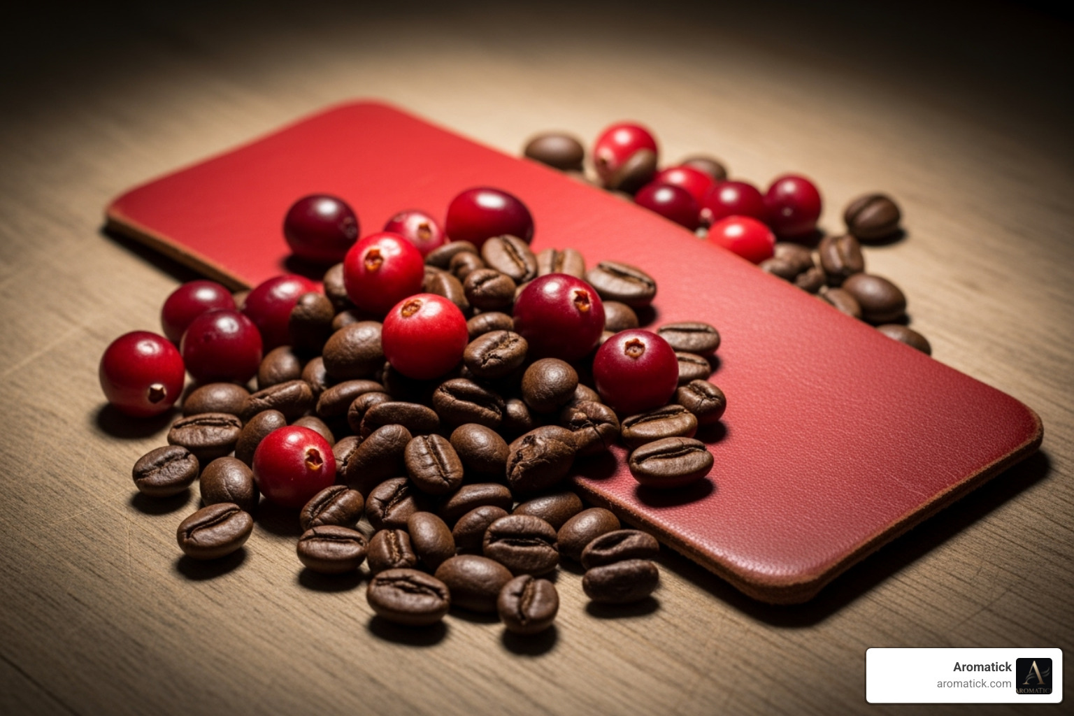 key ingredients like cranberries, roasted coffee beans, and a piece of red leather - polo red intense edp