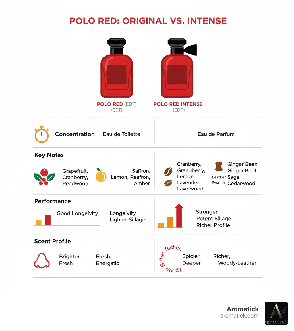 table comparing Polo Red Intense and Polo Red Original - polo red intense perfume infographic 