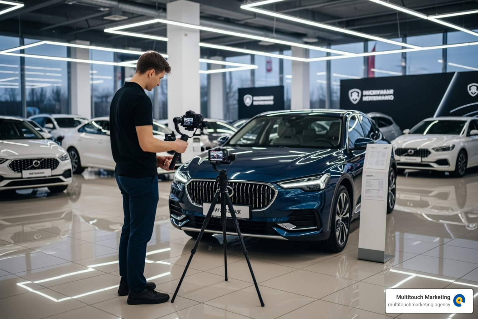 dealership creating a vehicle walkaround video - car dealership online marketing