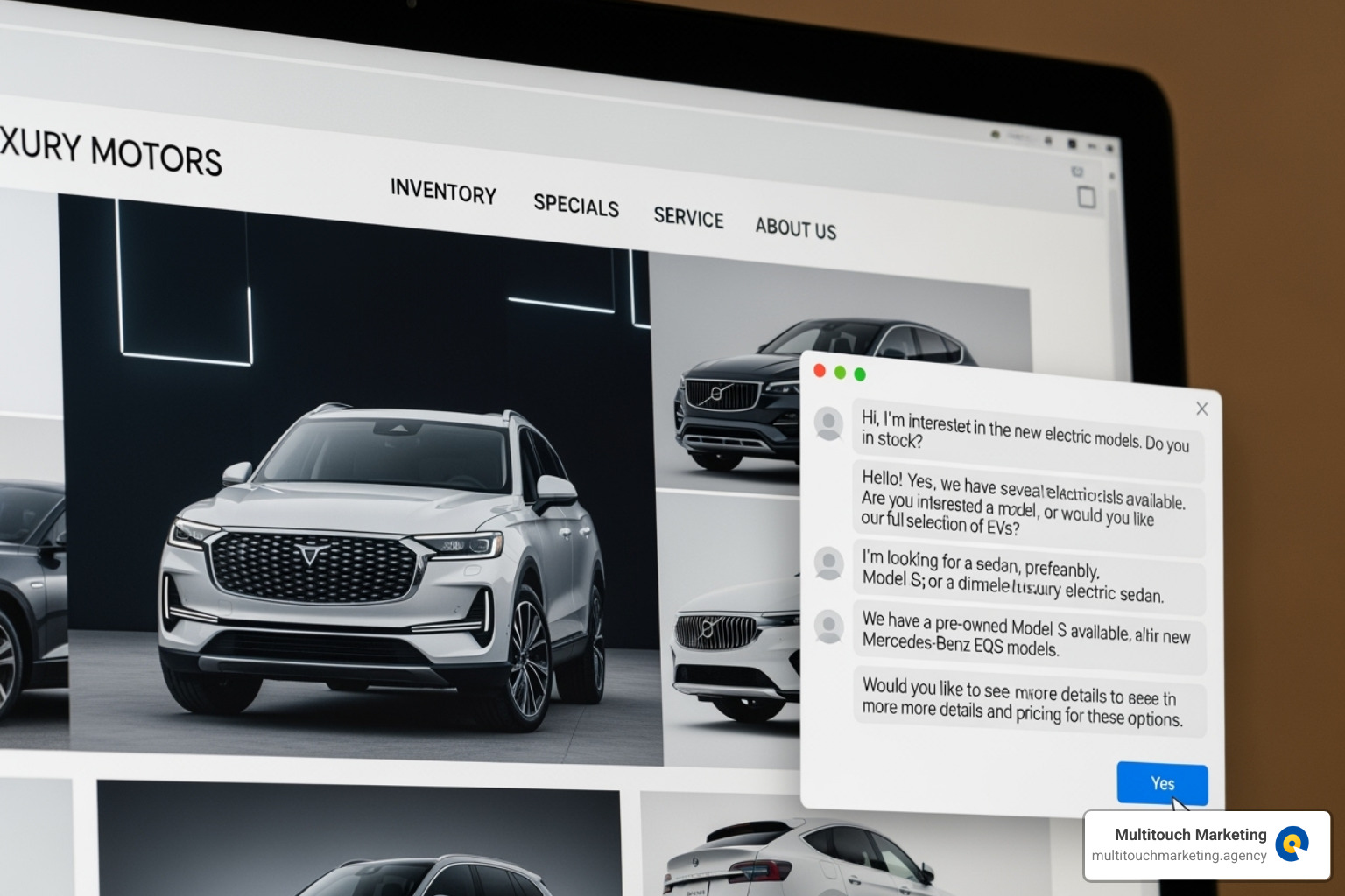 chatbot conversation on a dealership website - car dealership online marketing