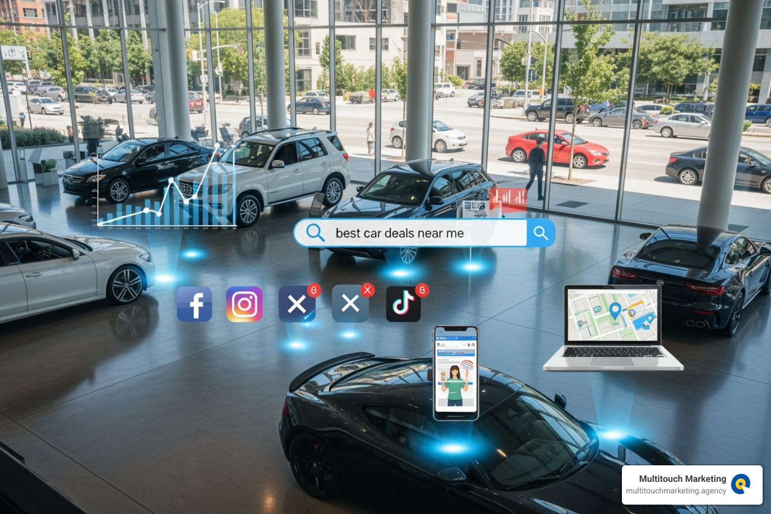 examples of car dealership ads on Google, Facebook, and Instagram - car dealership online marketing