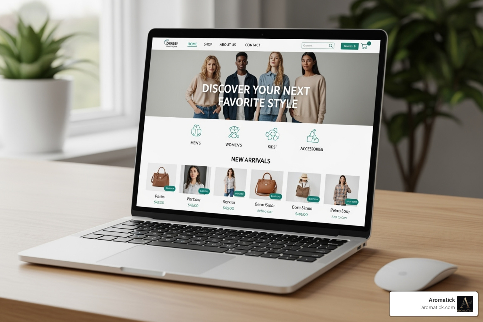 Aromatick website homepage on a laptop screen - valentino man intense eau de parfum Aromatick website homepage on a laptop screen - valentino man intense eau de parfum