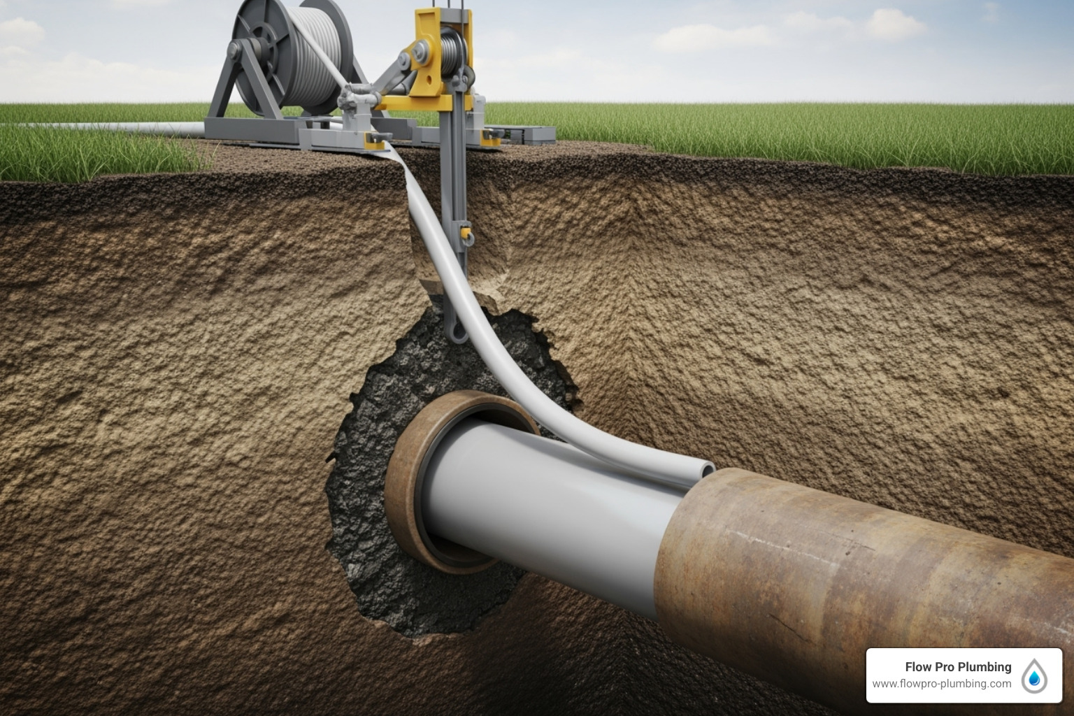 Trenchless pipe relining procedure - Drain pipe repair Trenchless pipe relining procedure - Drain pipe repair