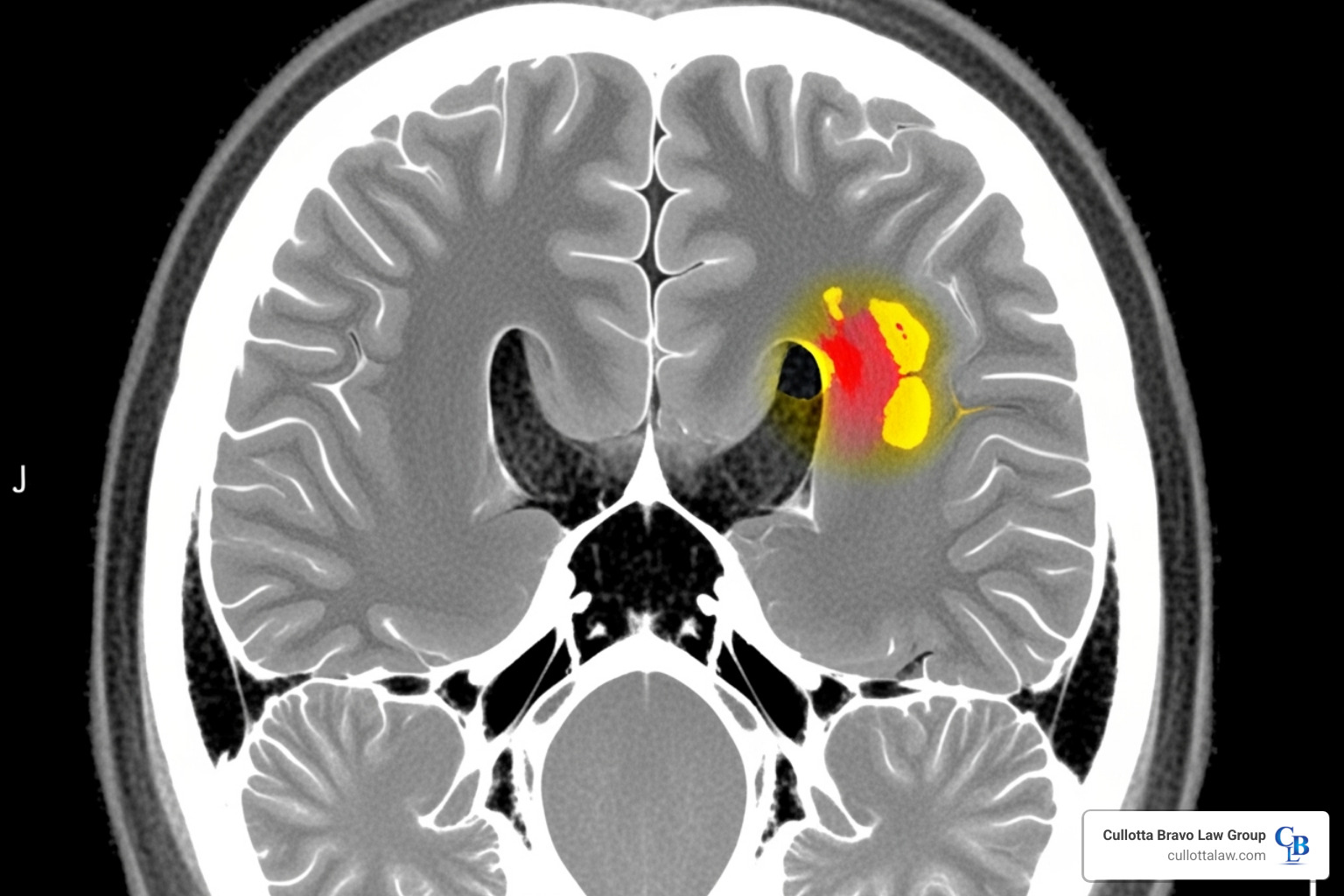 CT scan showing a brain injury - naperville brain injury lawyer