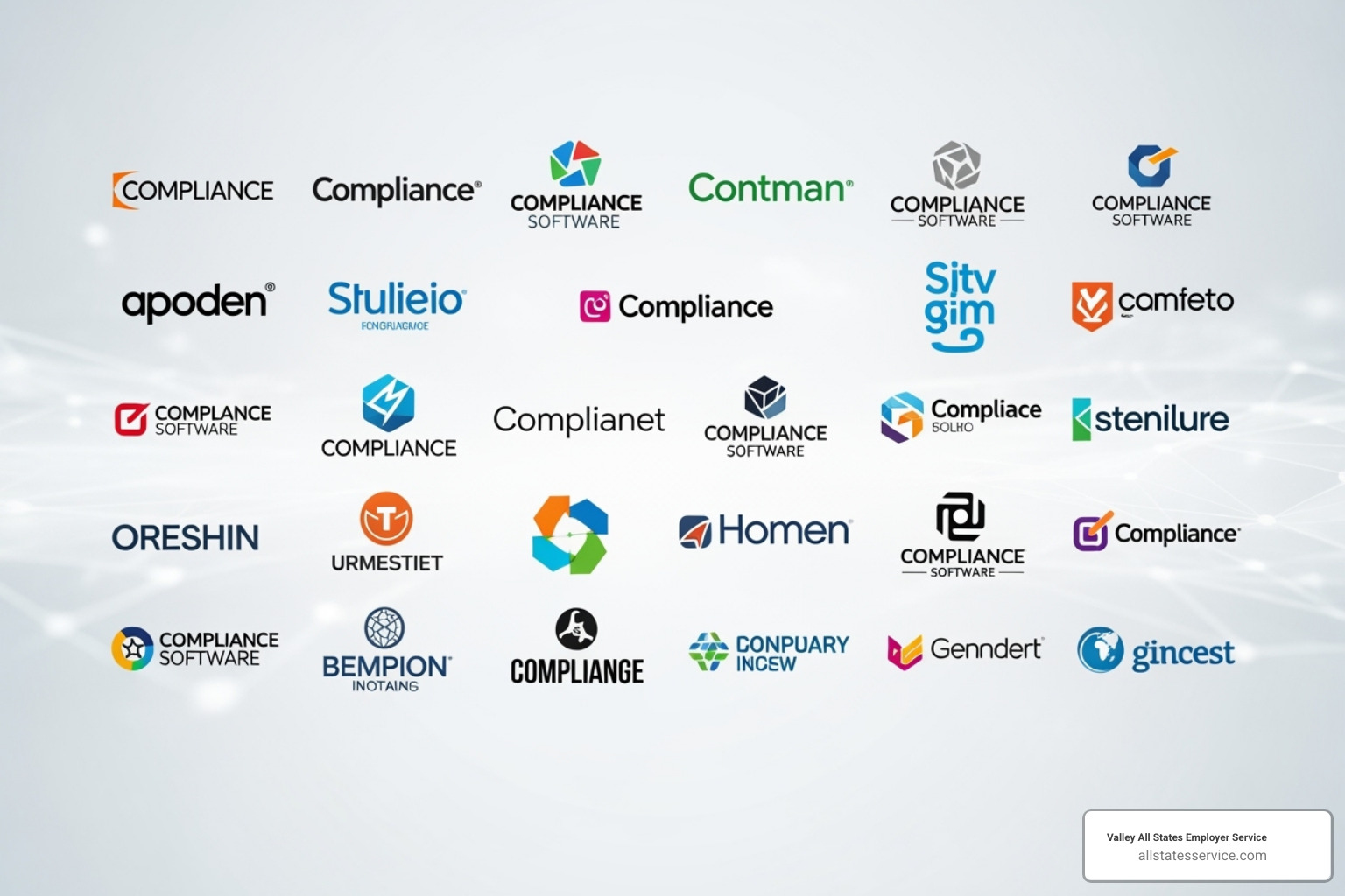 Logos of various compliance software companies - Compliance solution providers Logos of various compliance software companies - Compliance solution providers