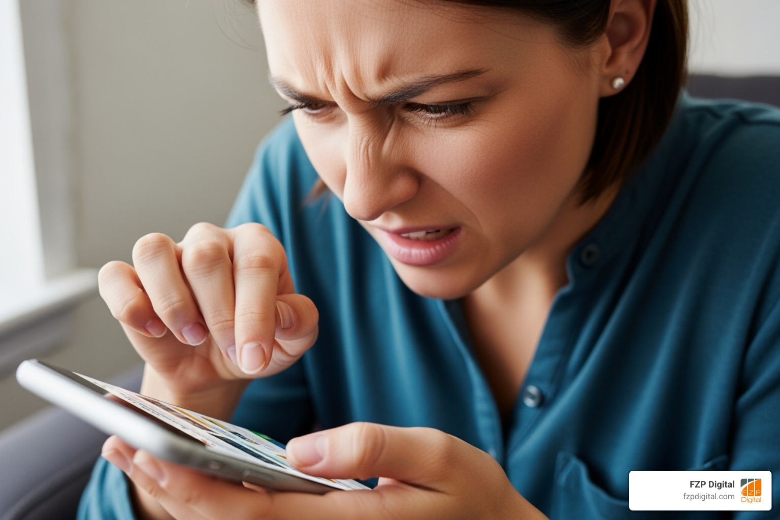 frustrated person trying to steer a poorly designed website on their phone - responsive web design services philadelphia frustrated person trying to steer a poorly designed website on their phone - responsive web design services philadelphia