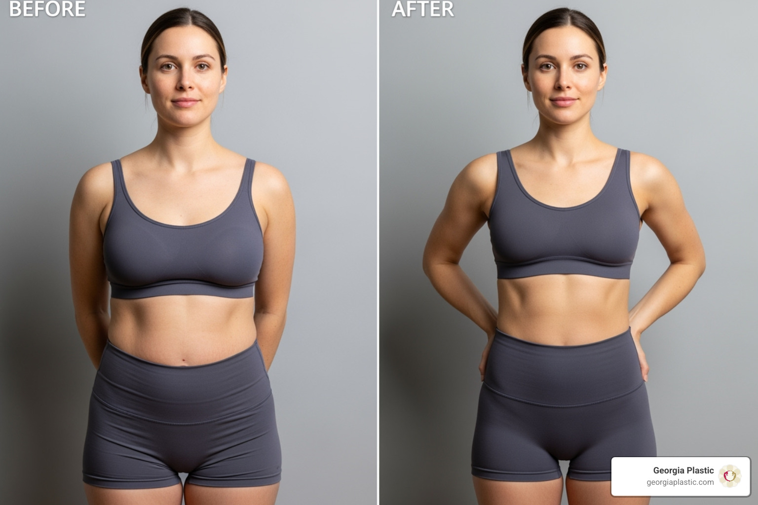 39-year-old before and after breast augmentation, breast lift, tummy tuck, and flank liposuction - mommy makeover success stories
