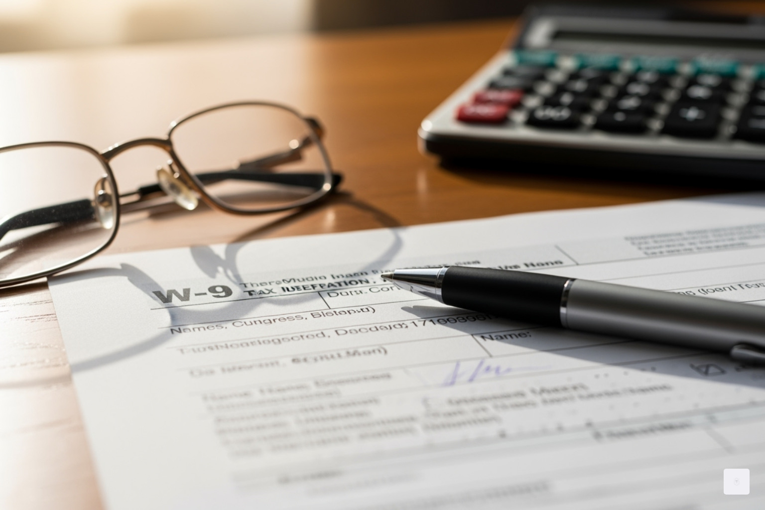 Un formulario W-9 de muestra con llamadas que apuntan a cada línea, mostrando dónde ingresar el nombre, el nombre de la empresa, la clasificación fiscal, la dirección y el TIN. ¿Qué es el W-9?