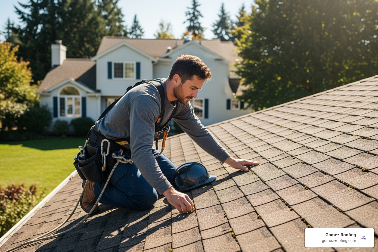 roofer inspecting an older shingle roof - fort lauderdale fl roof repair roofer inspecting an older shingle roof - fort lauderdale fl roof repair