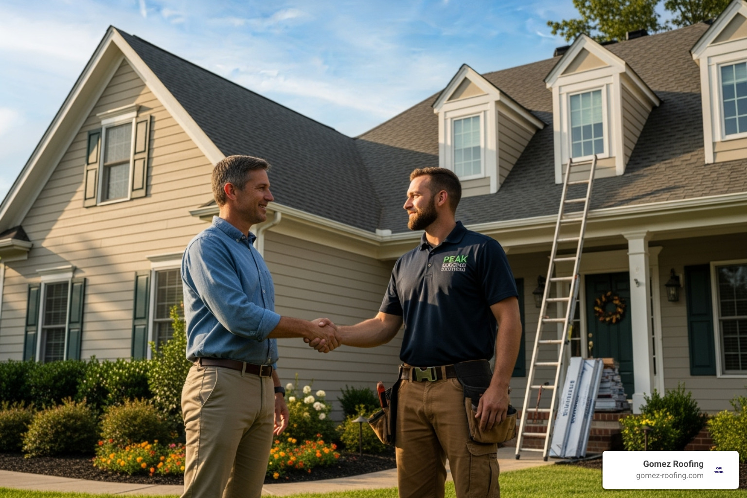 homeowner shaking hands with a professional roofer - fort lauderdale fl roof repair homeowner shaking hands with a professional roofer - fort lauderdale fl roof repair