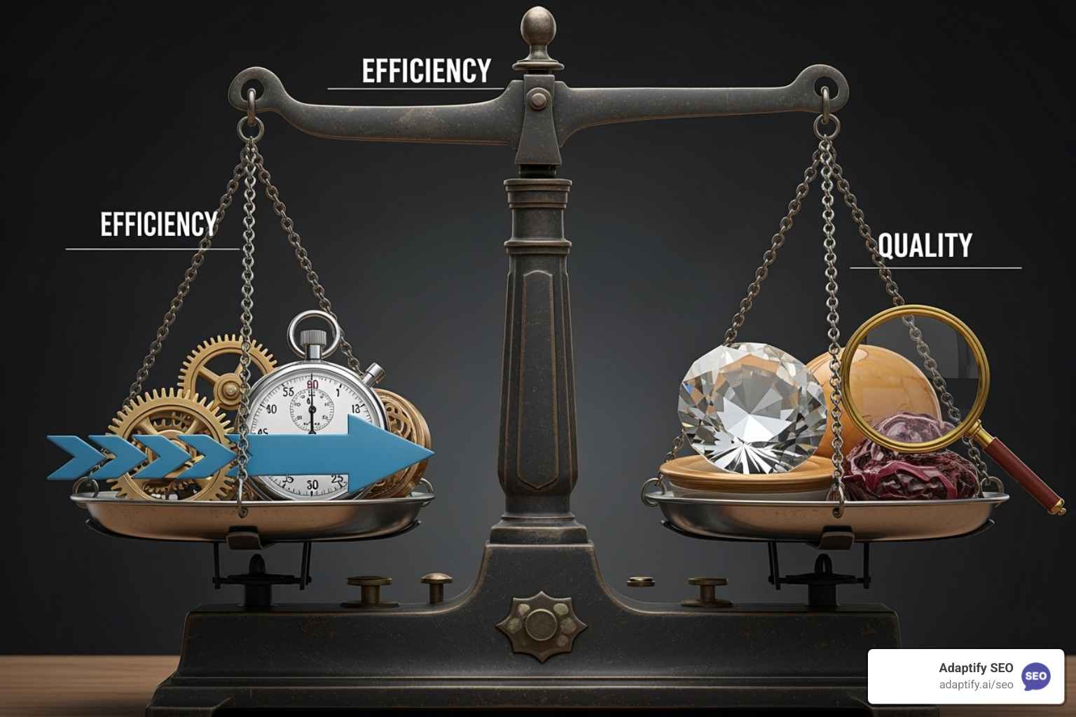 A scale balancing efficiency on one side and quality on the other - Automated link building process