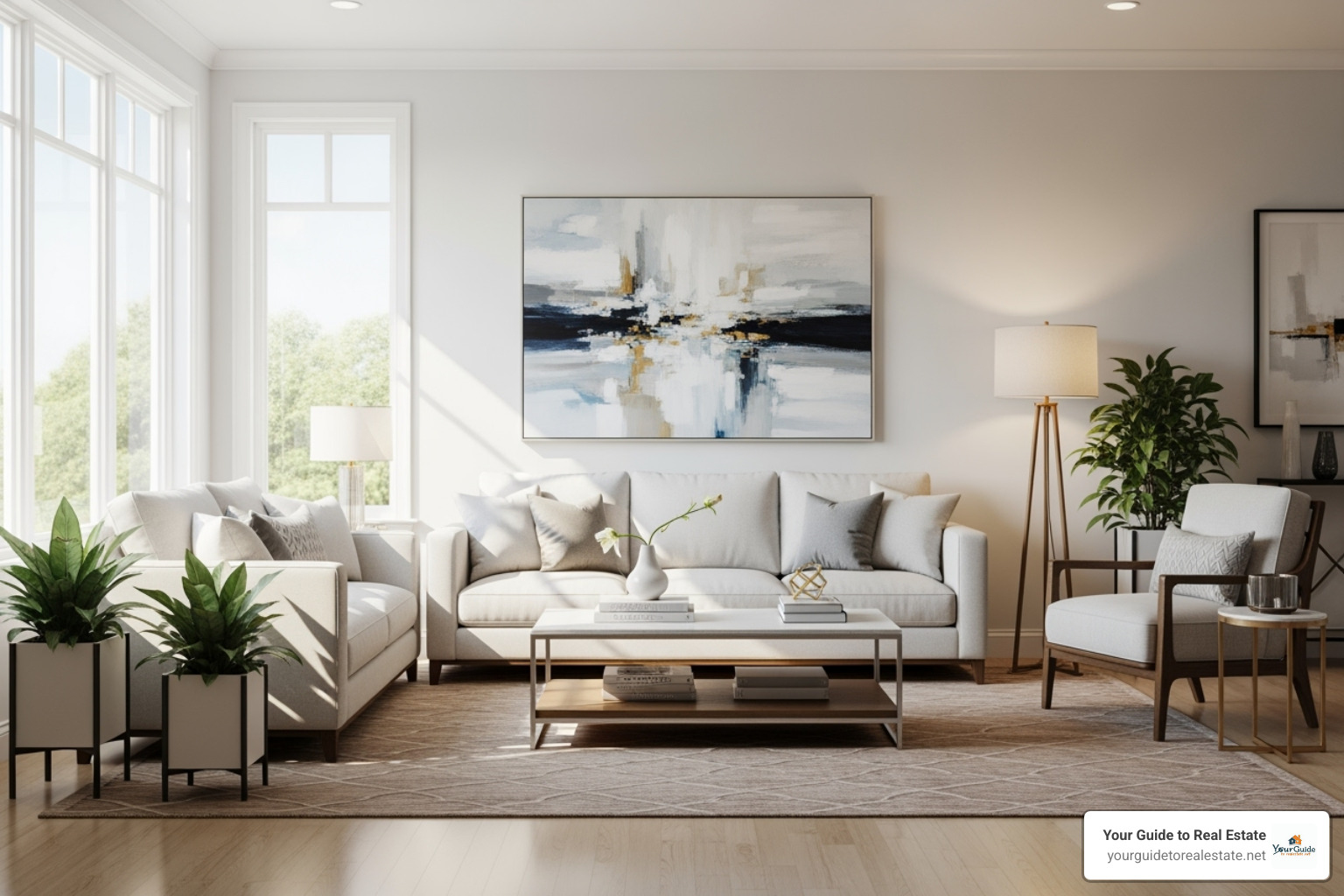 beautifully staged, bright, and clean living room - how to sell your house in 5 days