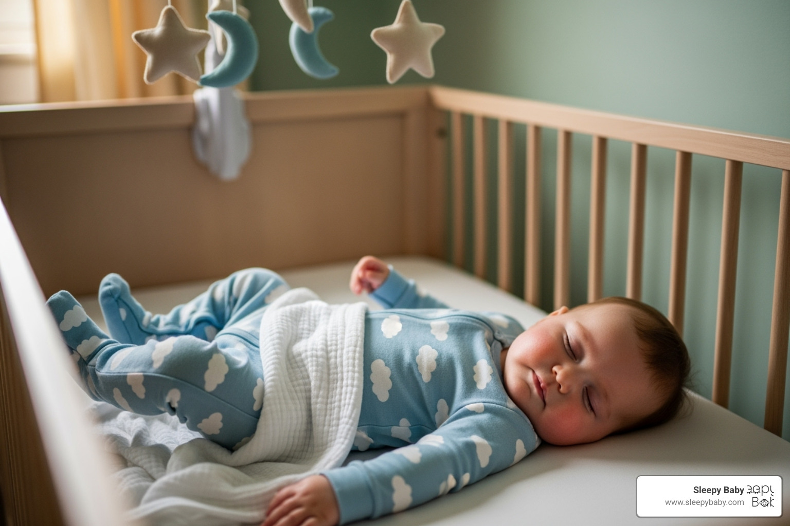 A calm, sleeping baby in a crib, looking peaceful and comfortable. - does gripe water make babies sleepy