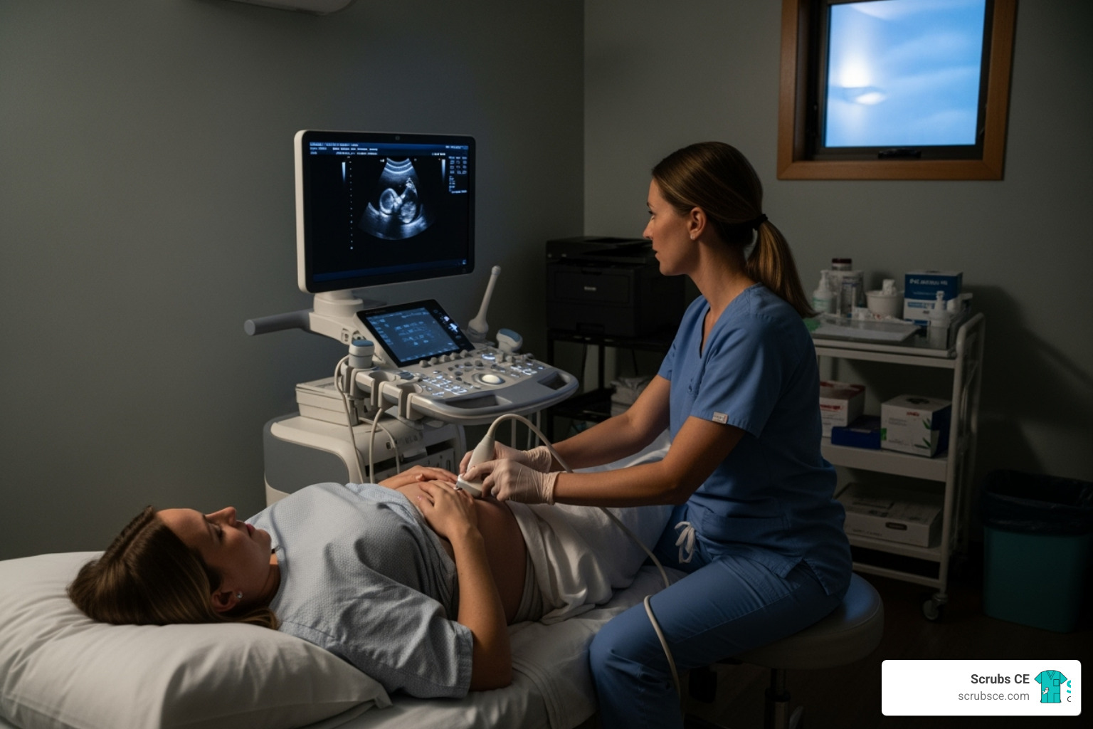 sonographer performing ultrasound exam - CME for sonographers sonographer performing ultrasound exam - CME for sonographers