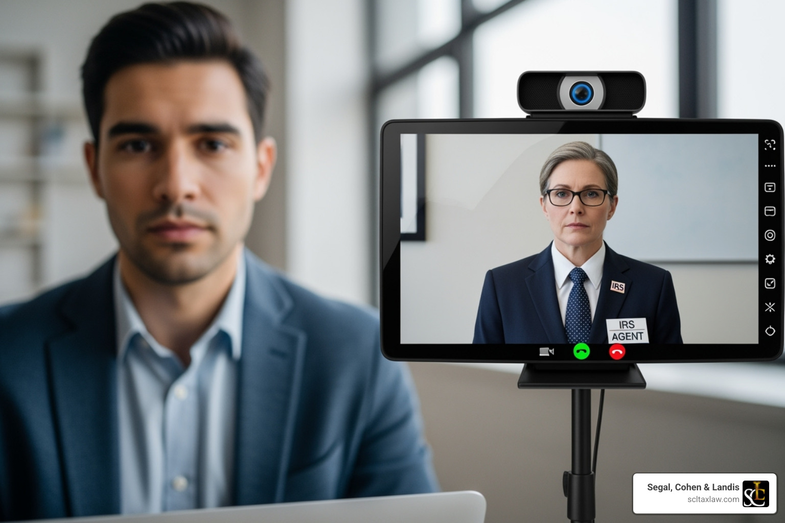 person on a video call with an IRS agent - 2025 tax audits