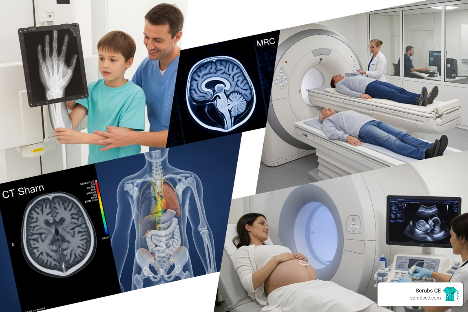collage of different imaging modalities - radiography ce credits