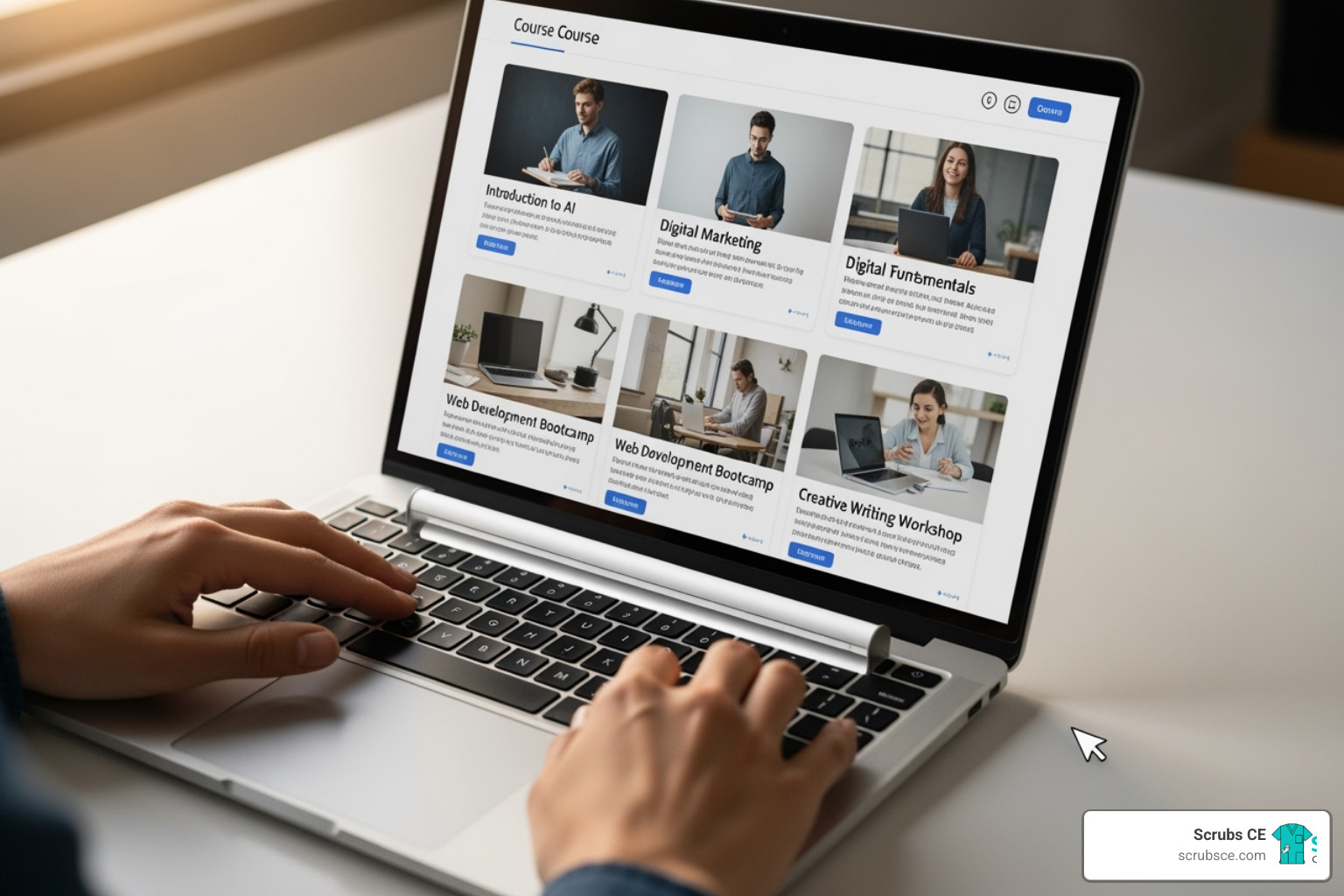 person scrolling online course catalog - expert led courses person scrolling online course catalog - expert led courses