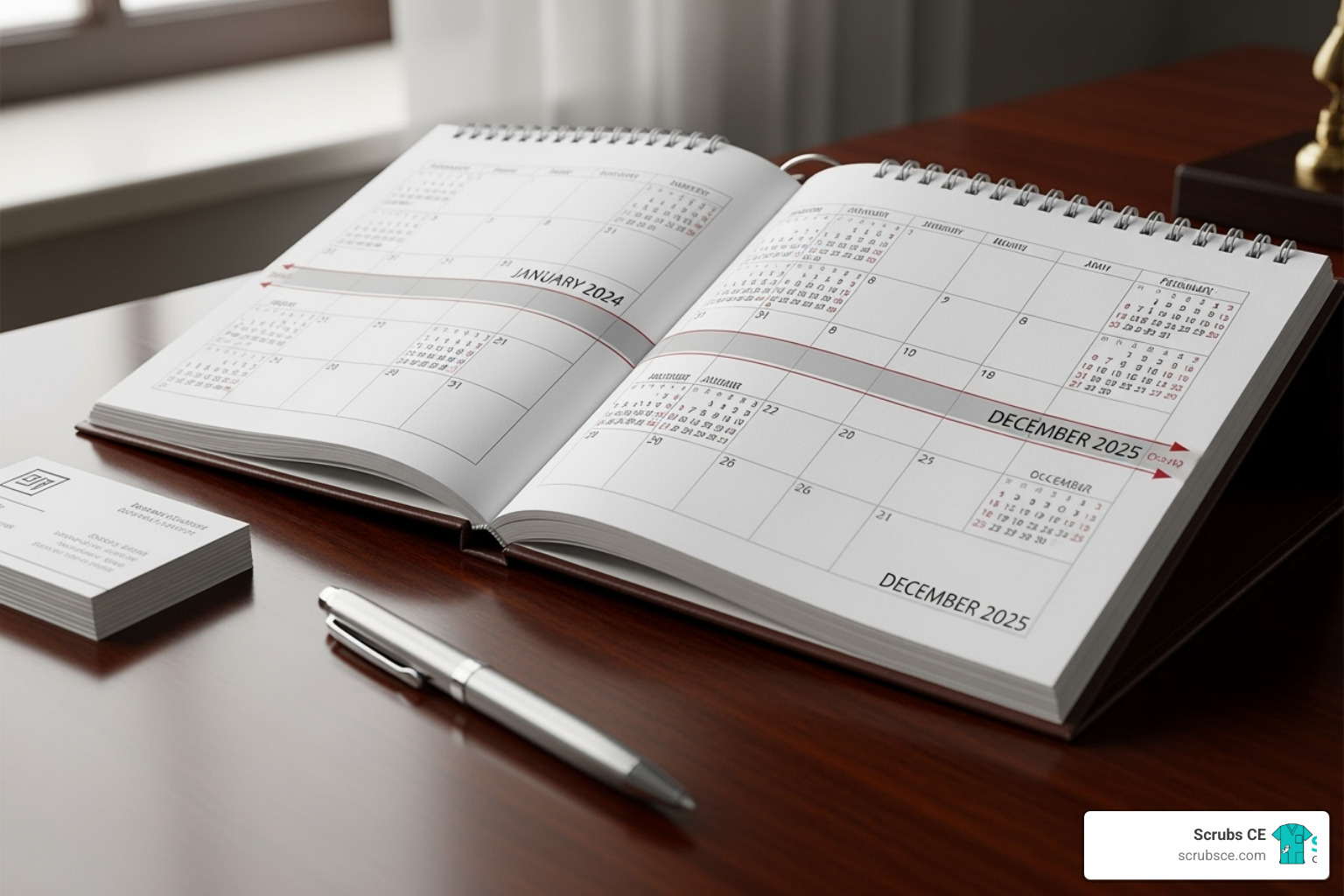 calendar highlighting a two-year biennium period - ASRT CE requirements