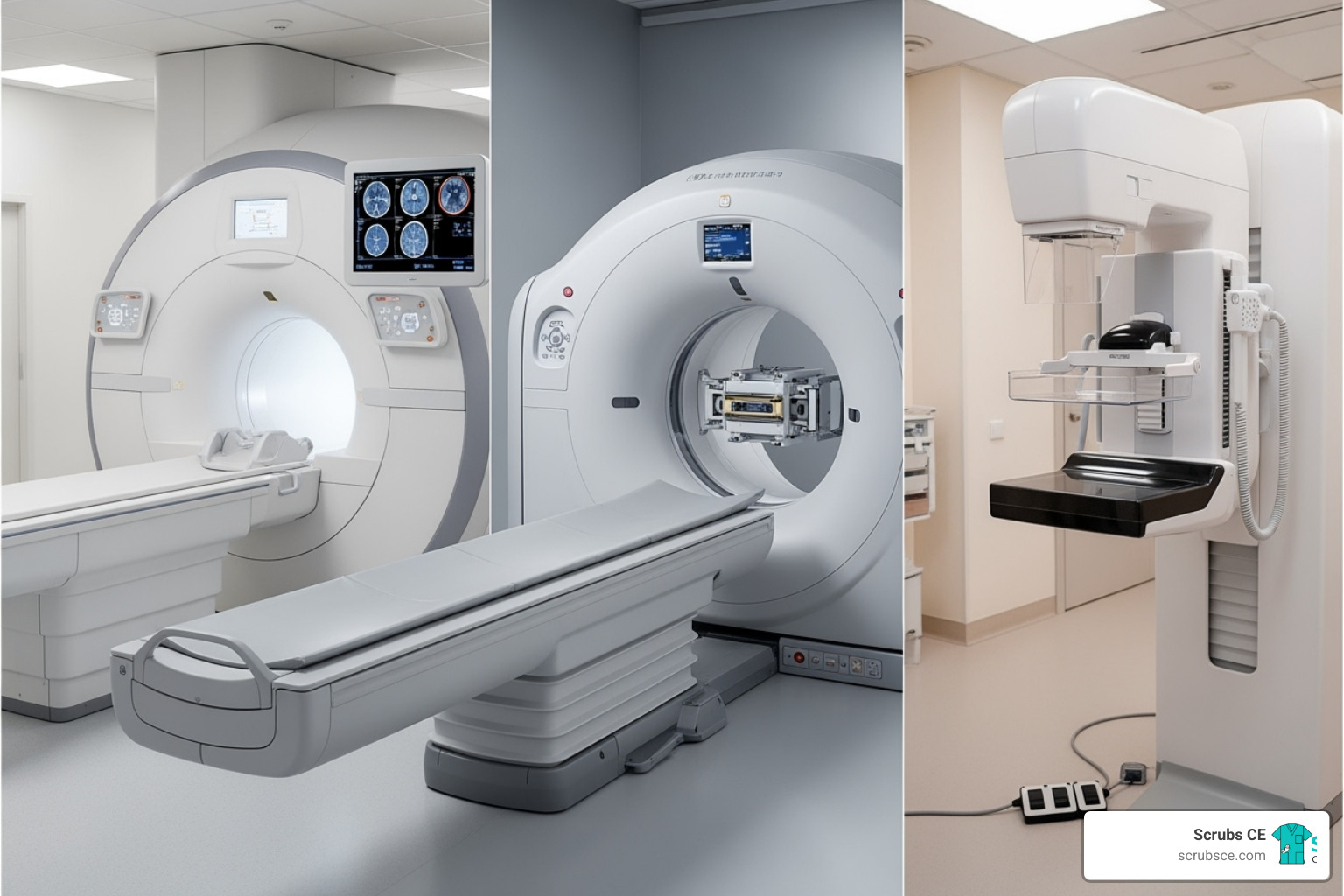 A collage showing different imaging modalities like CT, MRI, and Mammography - x ray ce credits A collage showing different imaging modalities like CT, MRI, and Mammography - x ray ce credits