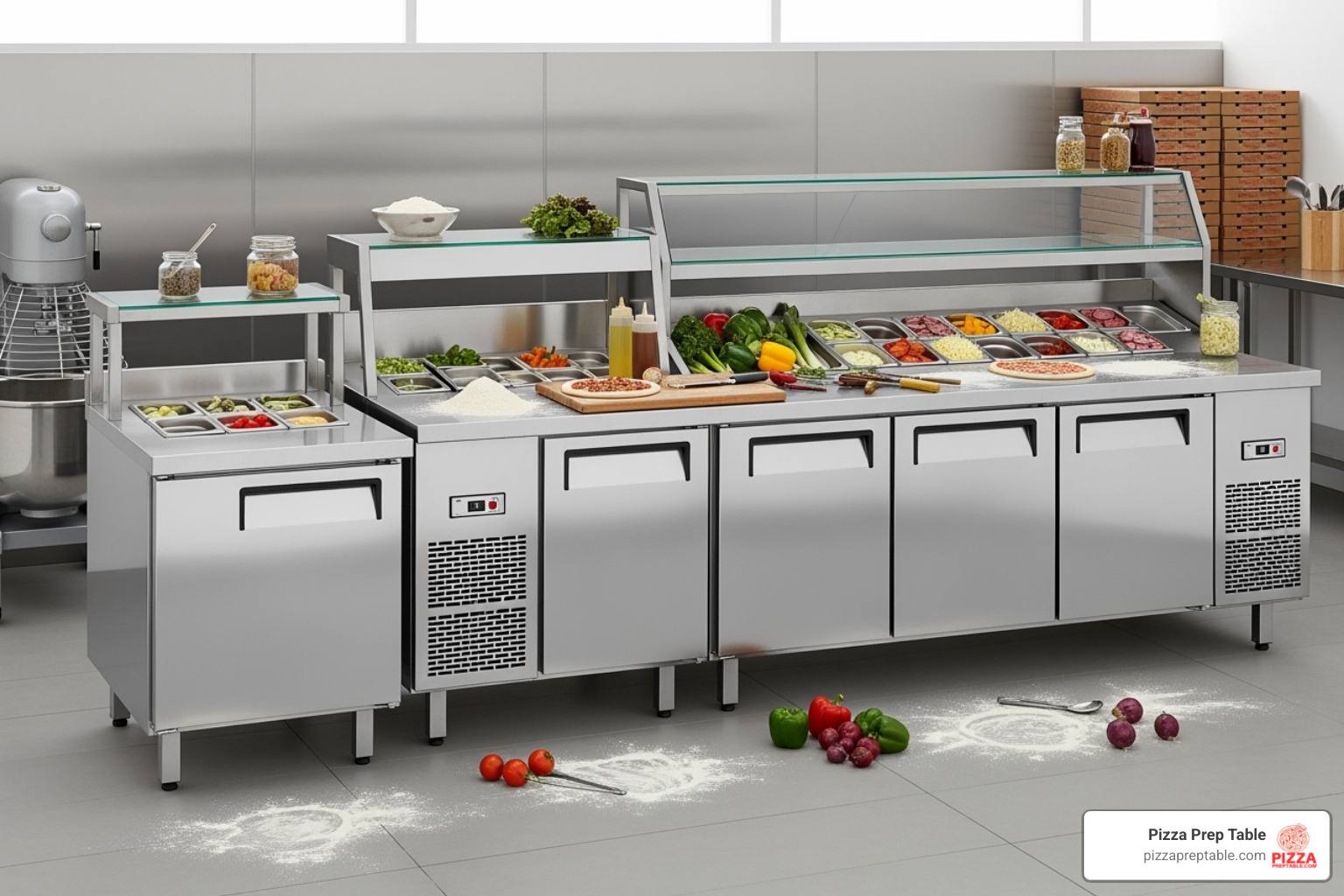 different pizza prep table sizes side-by-side - pizza prep table Houston