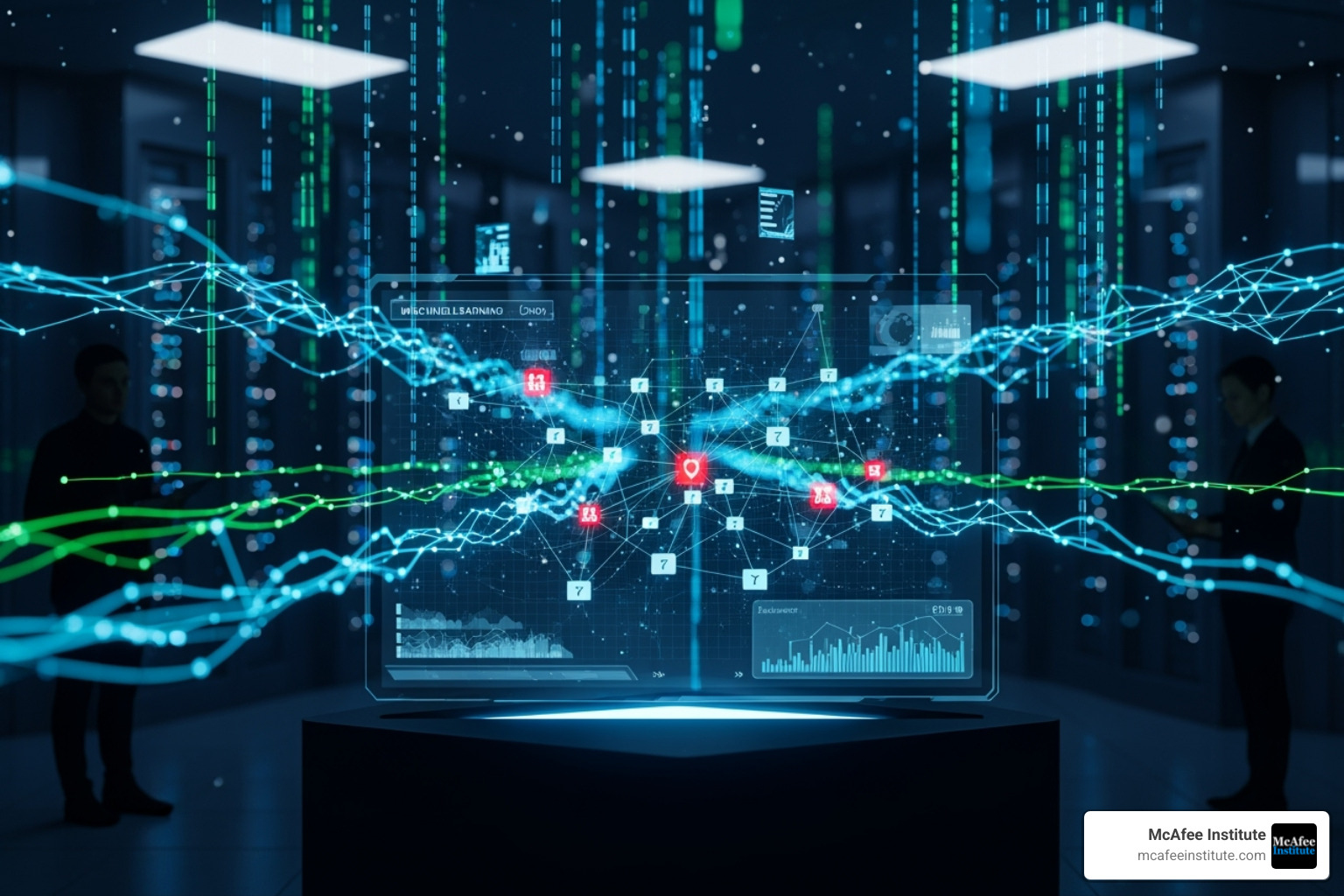 Futuristic interface showing predictive threat modeling - machine learning for threat detection Futuristic interface showing predictive threat modeling - machine learning for threat detection