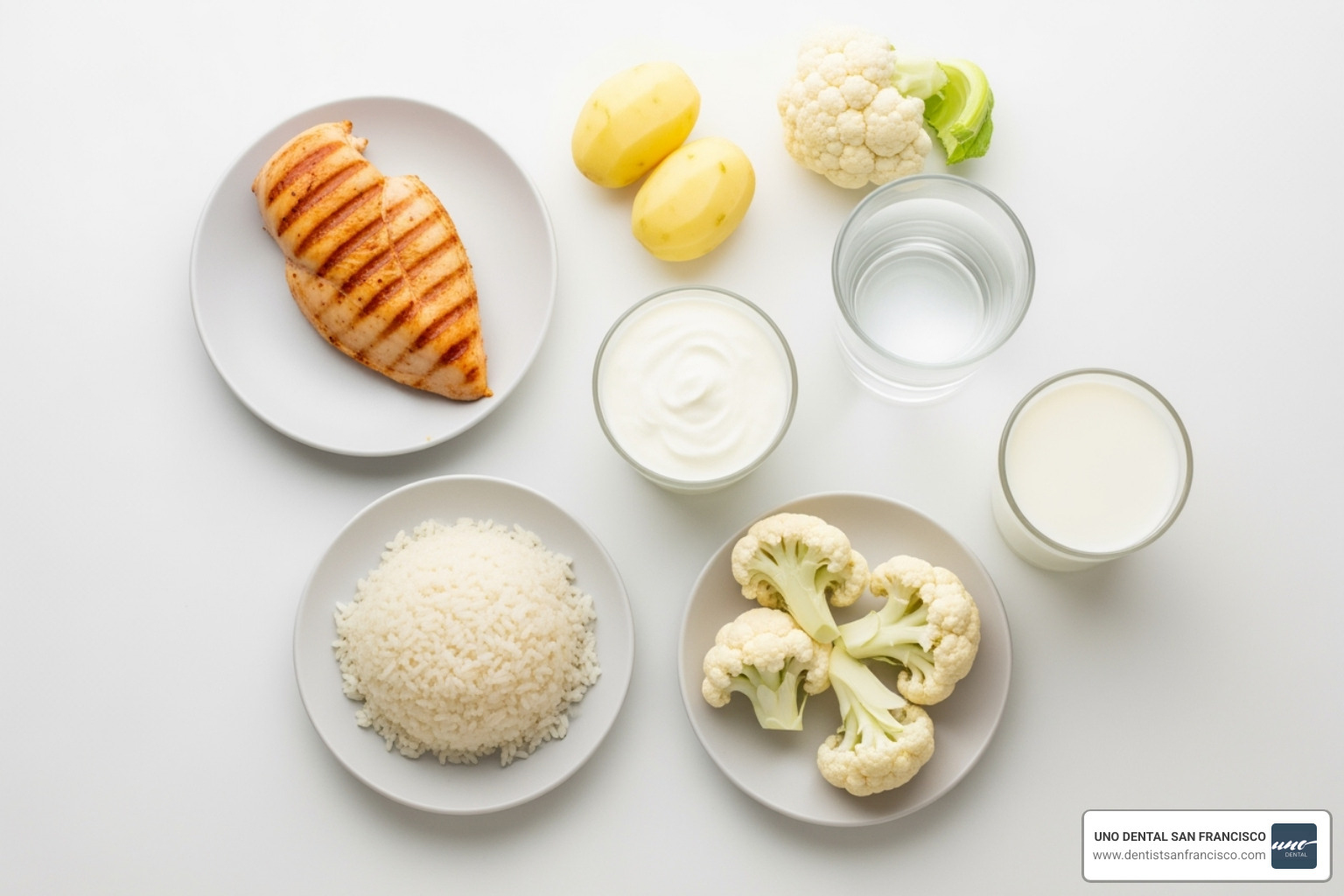 Examples of "white diet" friendly foods and drinks to maintain teeth whitening results - professional teeth whitening Examples of "white diet" friendly foods and drinks to maintain teeth whitening results - professional teeth whitening