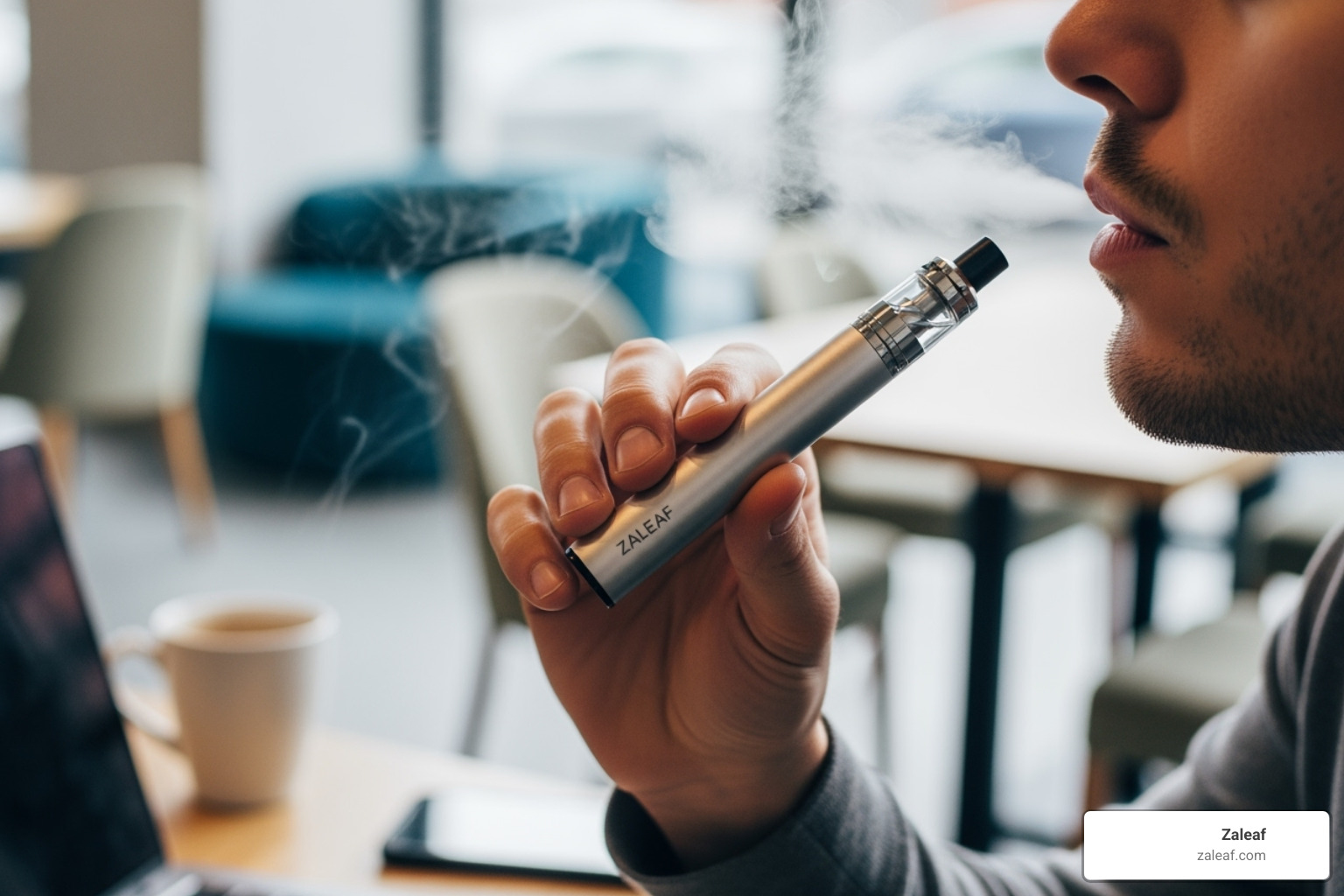 Zaleaf rechargeable vape pen being used - rechargeable vape pen