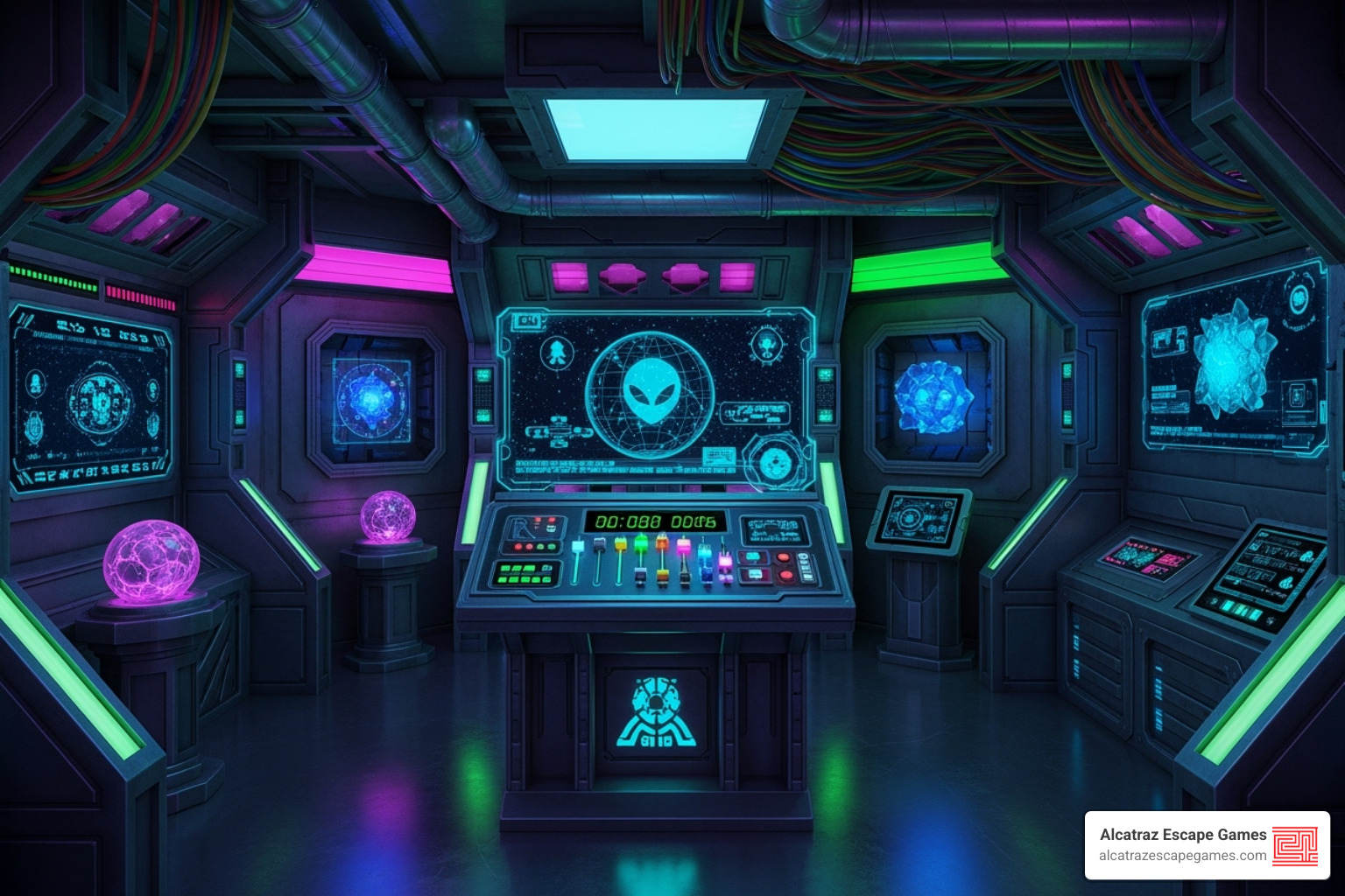 highly detailed, immersive sci-fi themed escape room interior - escape room salt lake