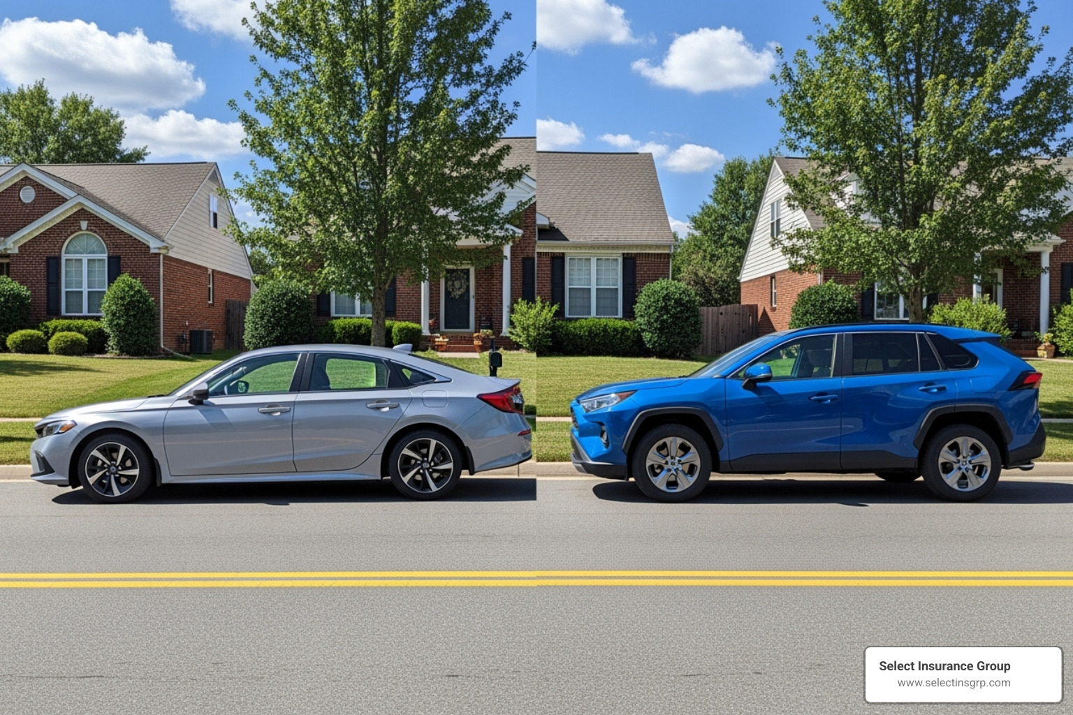 Popular sedan and SUV side-by-side - Florida car insurance rates