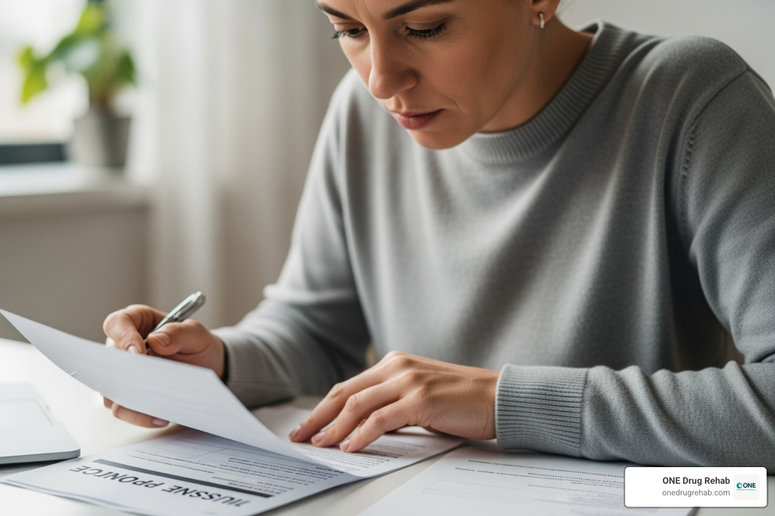 someone reviewing their insurance policy - drug rehab cost