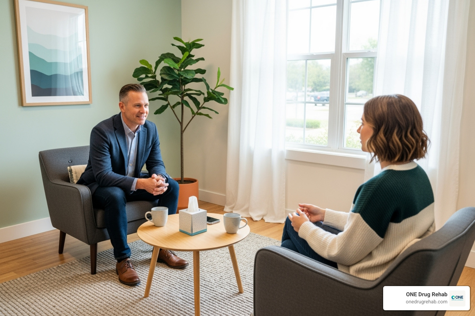 therapy session in a comfortable setting - drug rehab cost