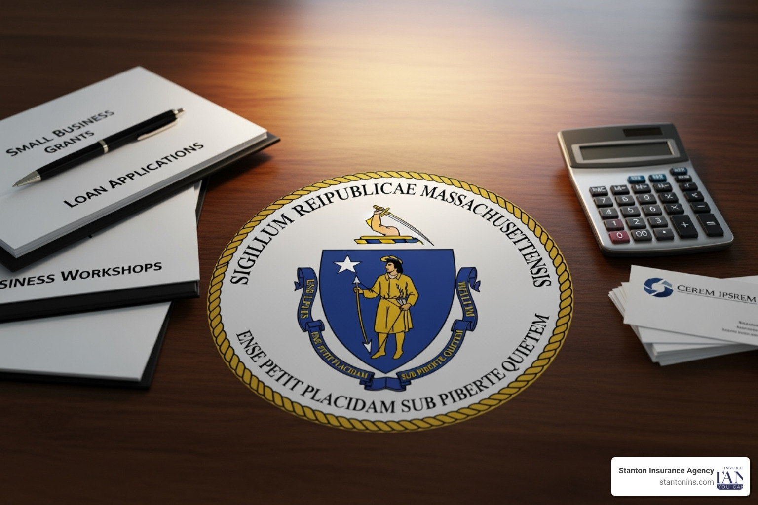 Massachusetts state seal and small business resources - Small business insurance MA