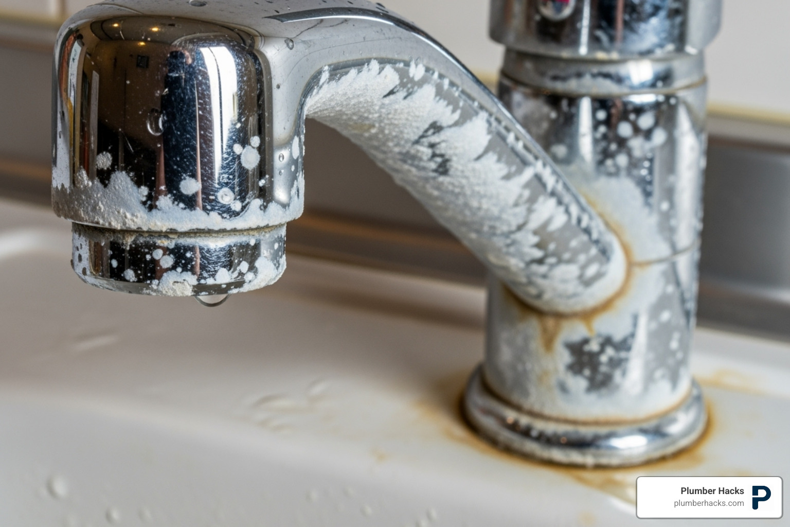 mineral buildup on a faucet - plumbing services near east valley az